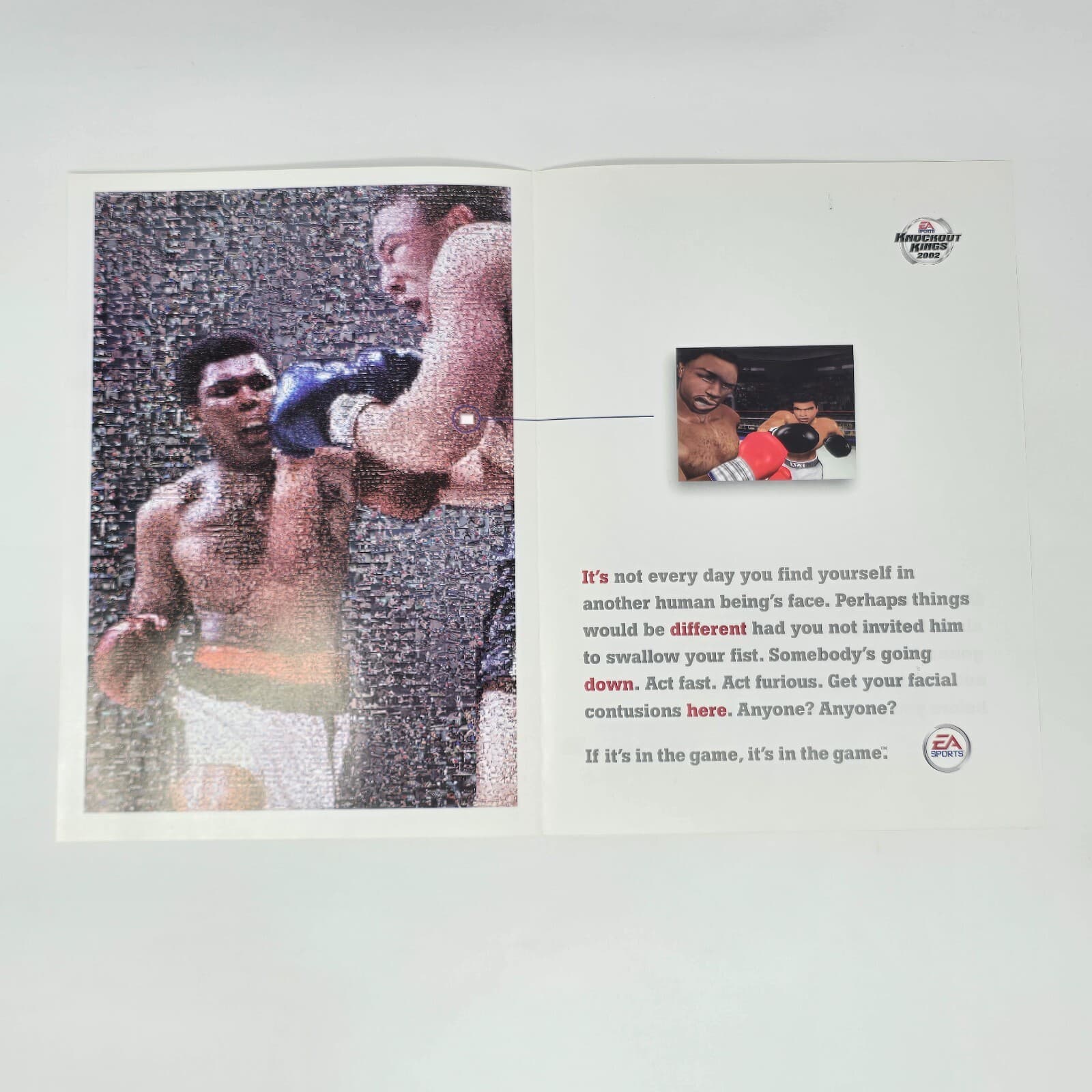 Knockout Kings 2002 Xbox PS2 Muhammad Ali Foldout Print Ad/Poster Promo Art