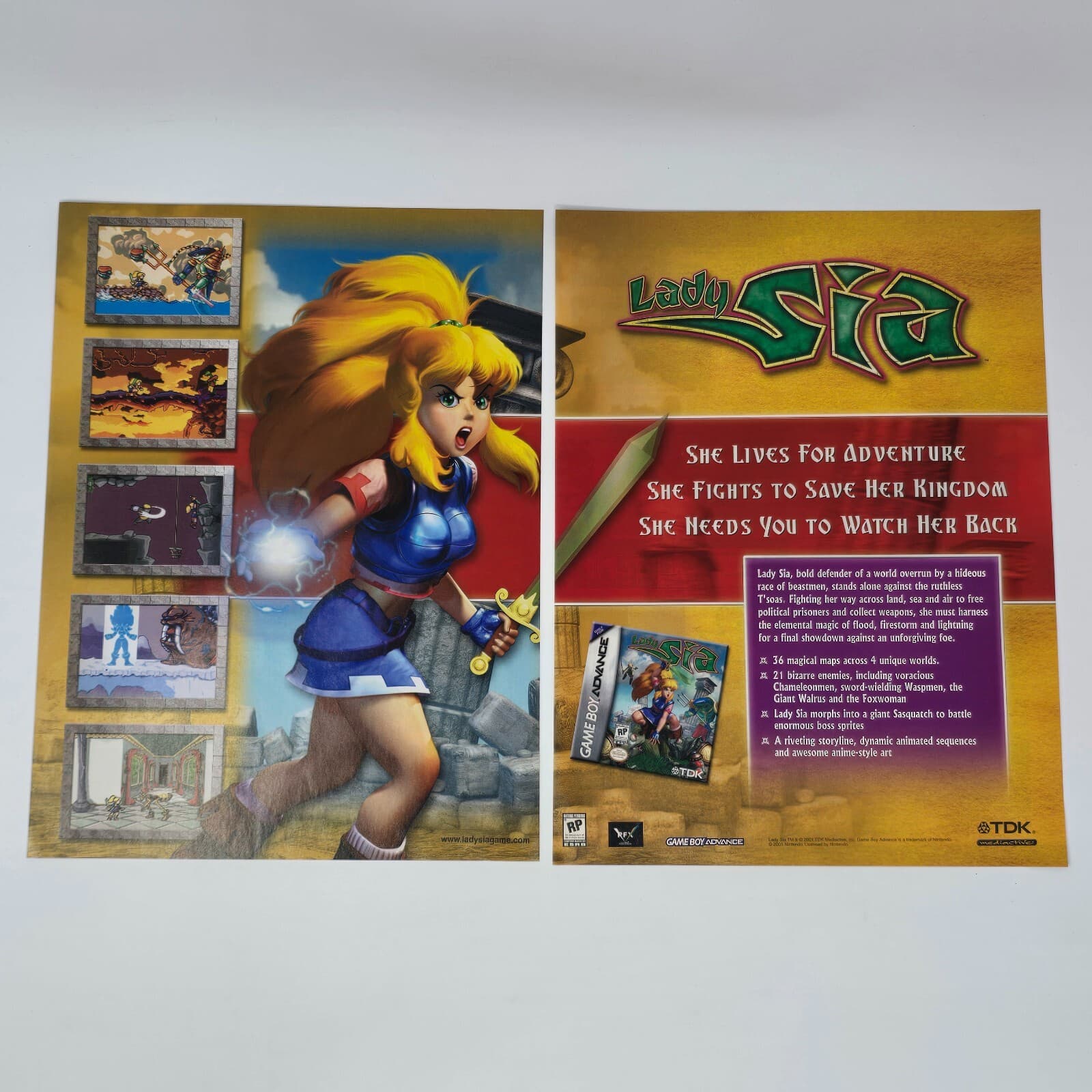 Lady Sia Nintendo GameBoy Advance She Lives Print Ad/Poster Promo Art