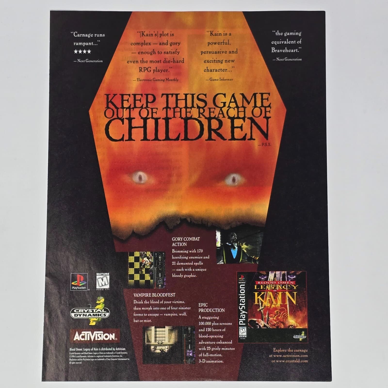 Legacy of Kain Sony PlayStation 1 PS1 Children Print Ad/Poster Promo Art