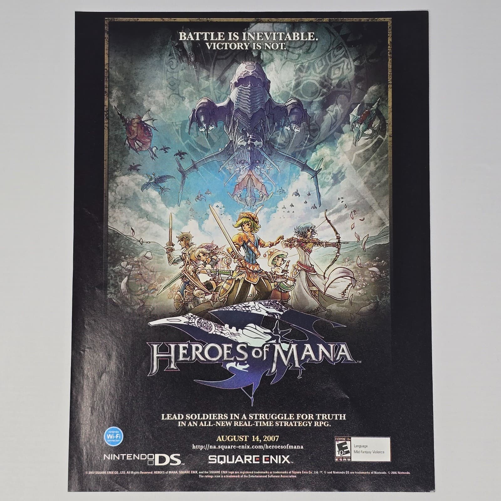 Heroes Of Mana Nintendo DS NDS Inevitable Print Ad/Poster