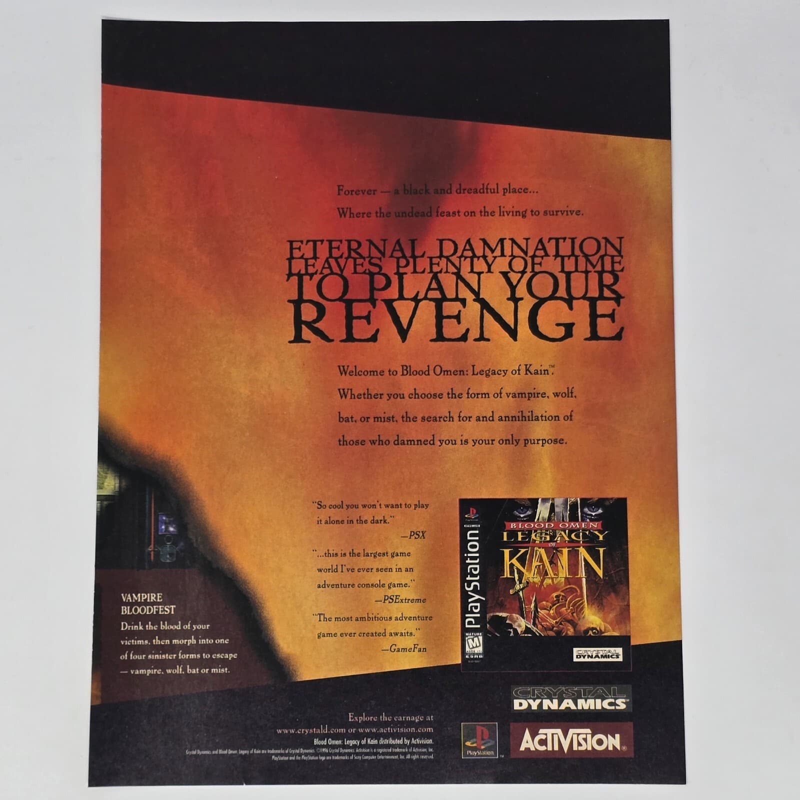 Legacy of Kain Sony PlayStation 1 PS1 Revenge Print Ad/Poster Promo Art