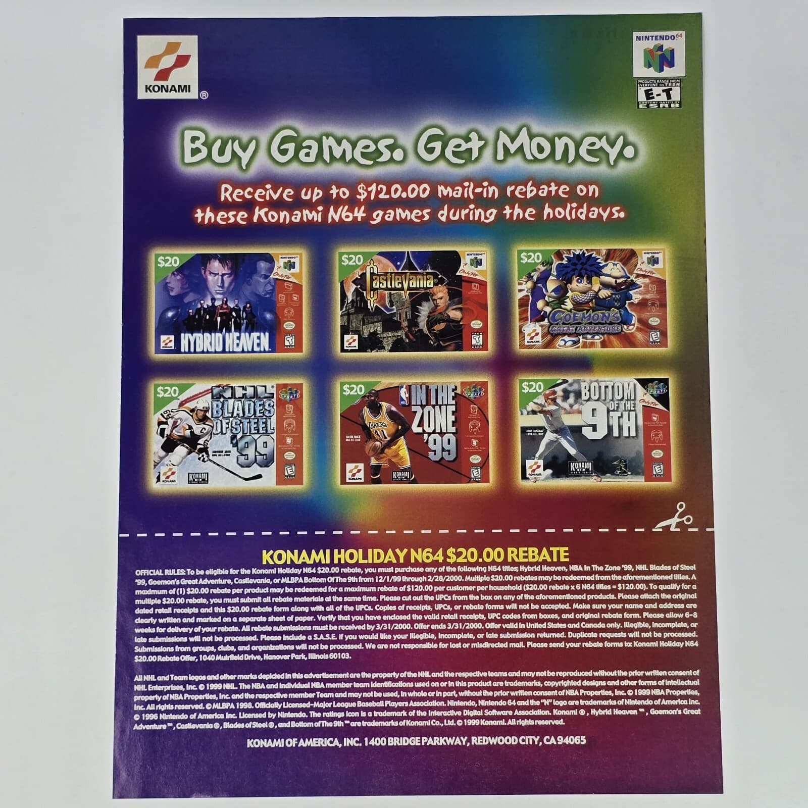 Nintendo 64 N64 Konami Castlevania Buy Games Print Ad/Poster Official Promo Art