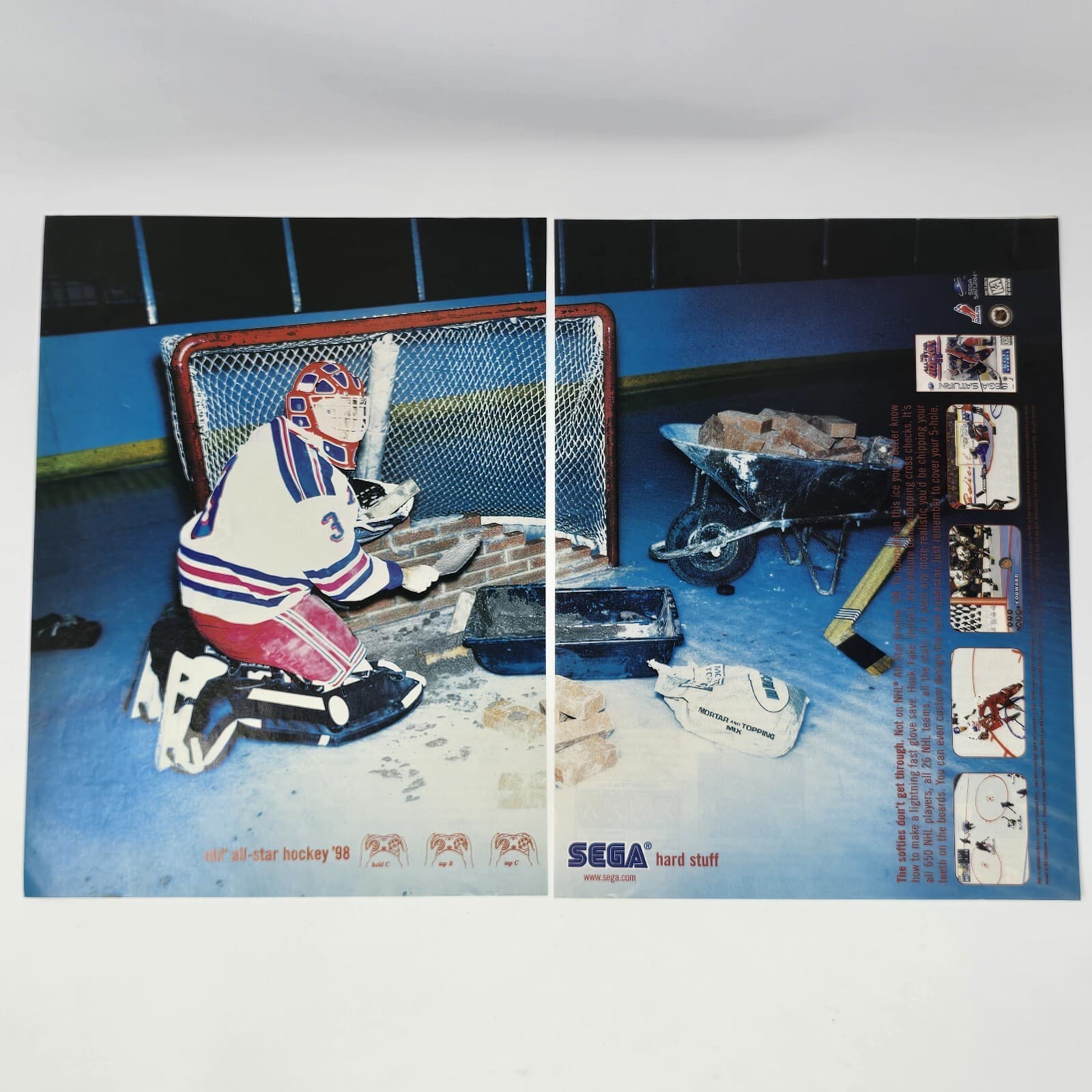 NHL All-Star Hockey 98 Sega Saturn Softies Print Ad/Poster Official Promo Art