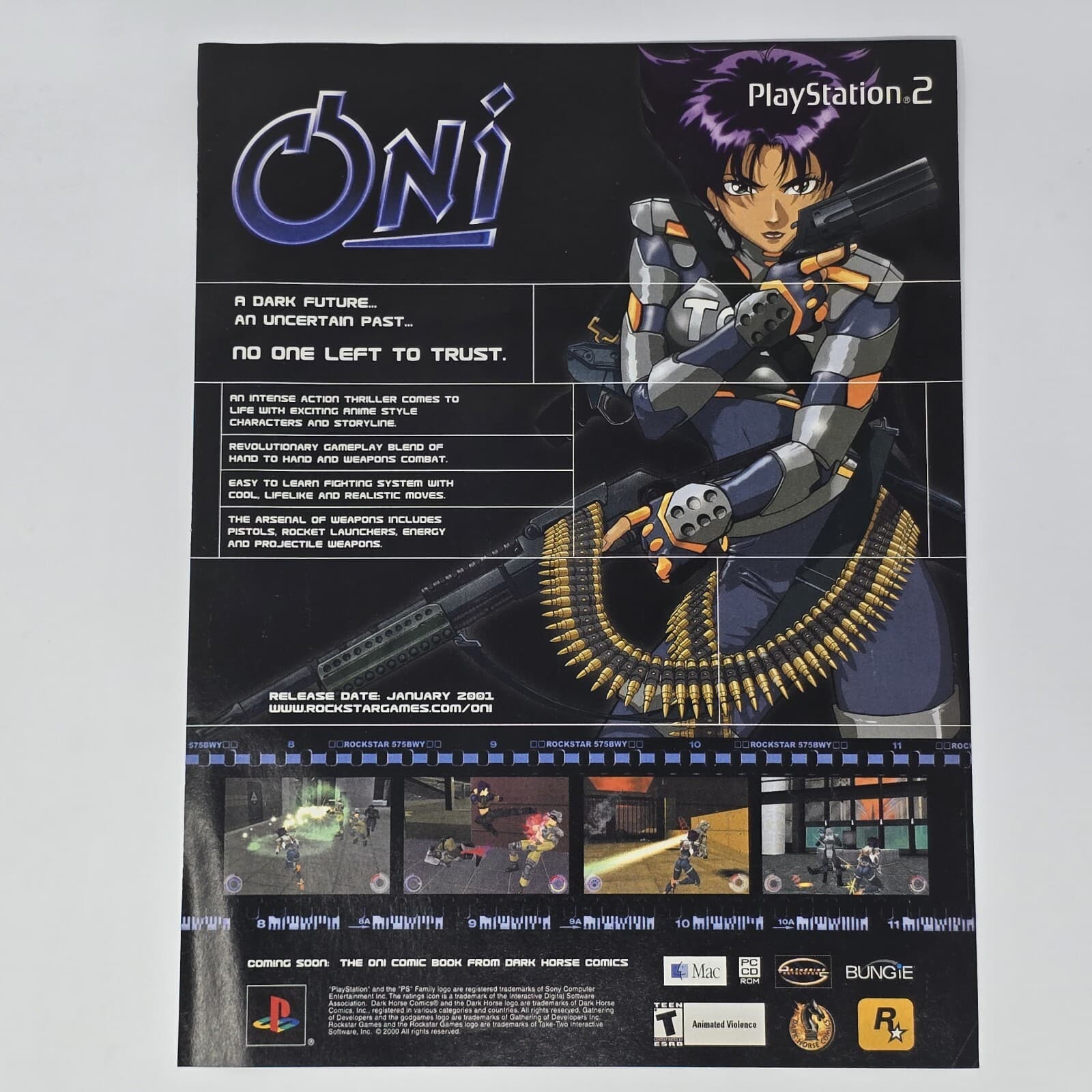 Oni PlayStation 2 PS2 PC Bungie Dark Future Print Ad/Poster Official Promo Art