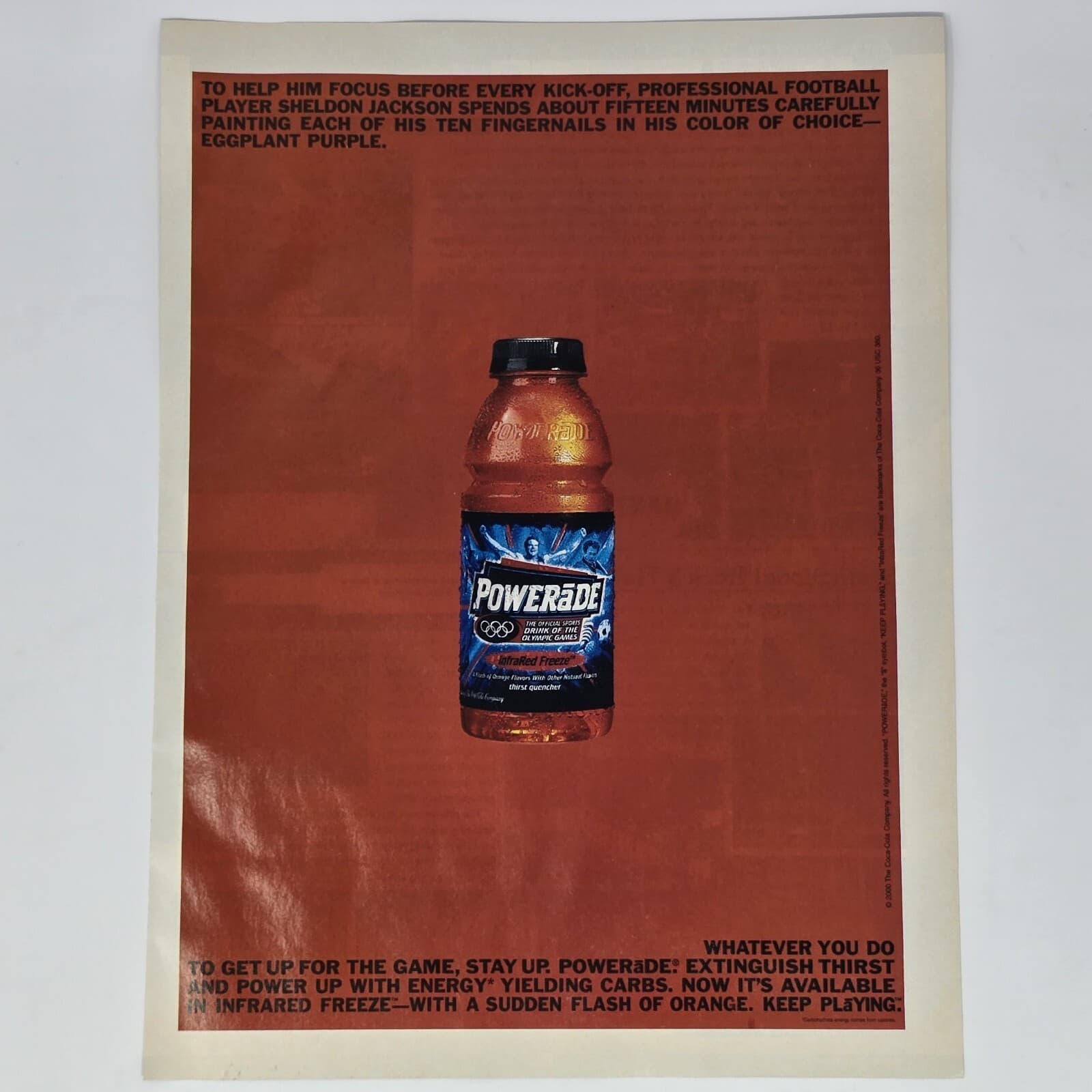 Powerade InfraRed Freeze Red Help Him Focus Print Ad/Poster Official Promo Art