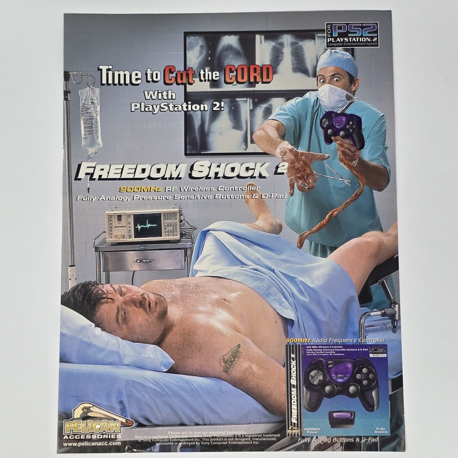 Pelican Sony PS2 Controller Cut The Cord Print Ad/Poster Official Promo Art