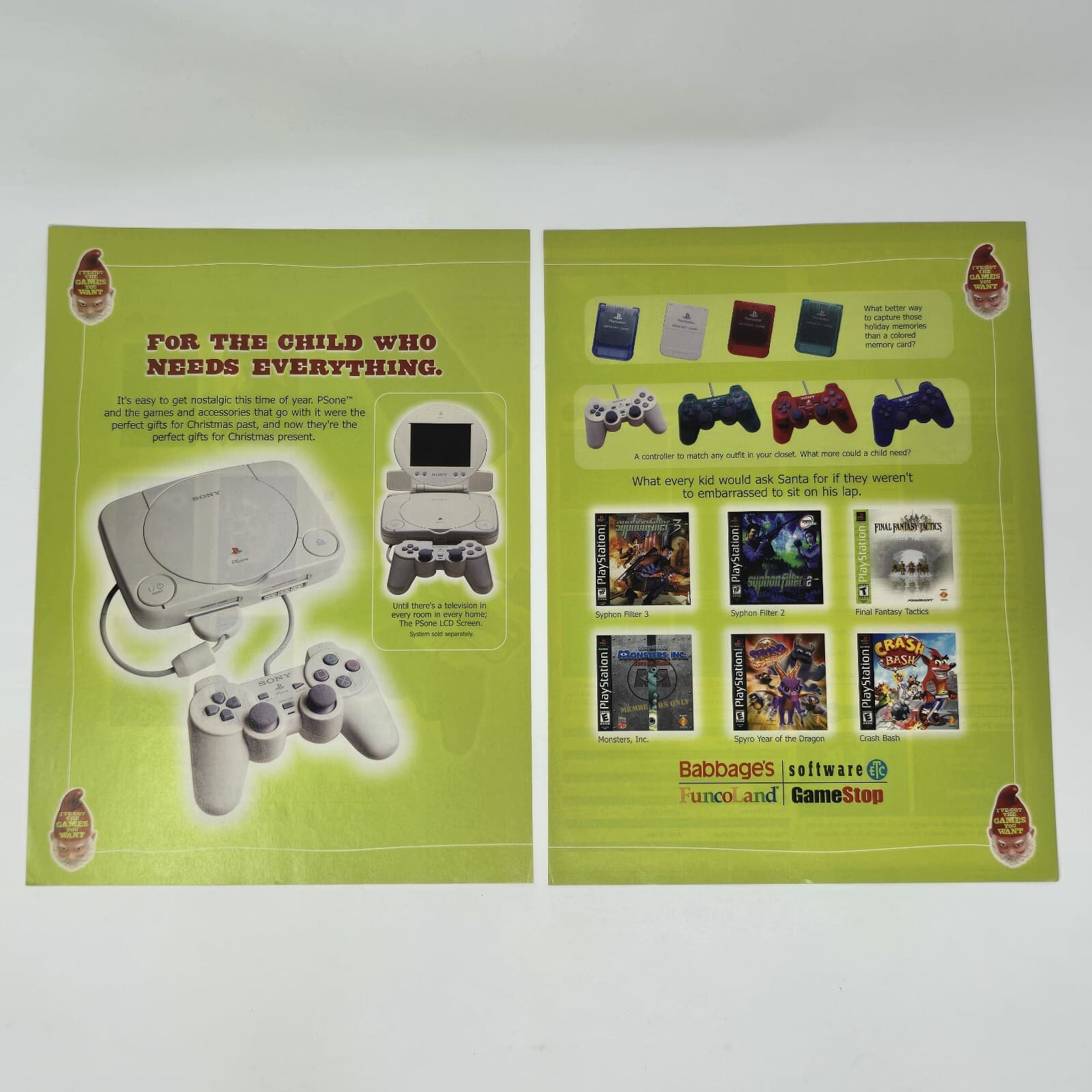 PlayStation PS1 GameStop Christmas The Child Print Ad/Poster Official Promo Art