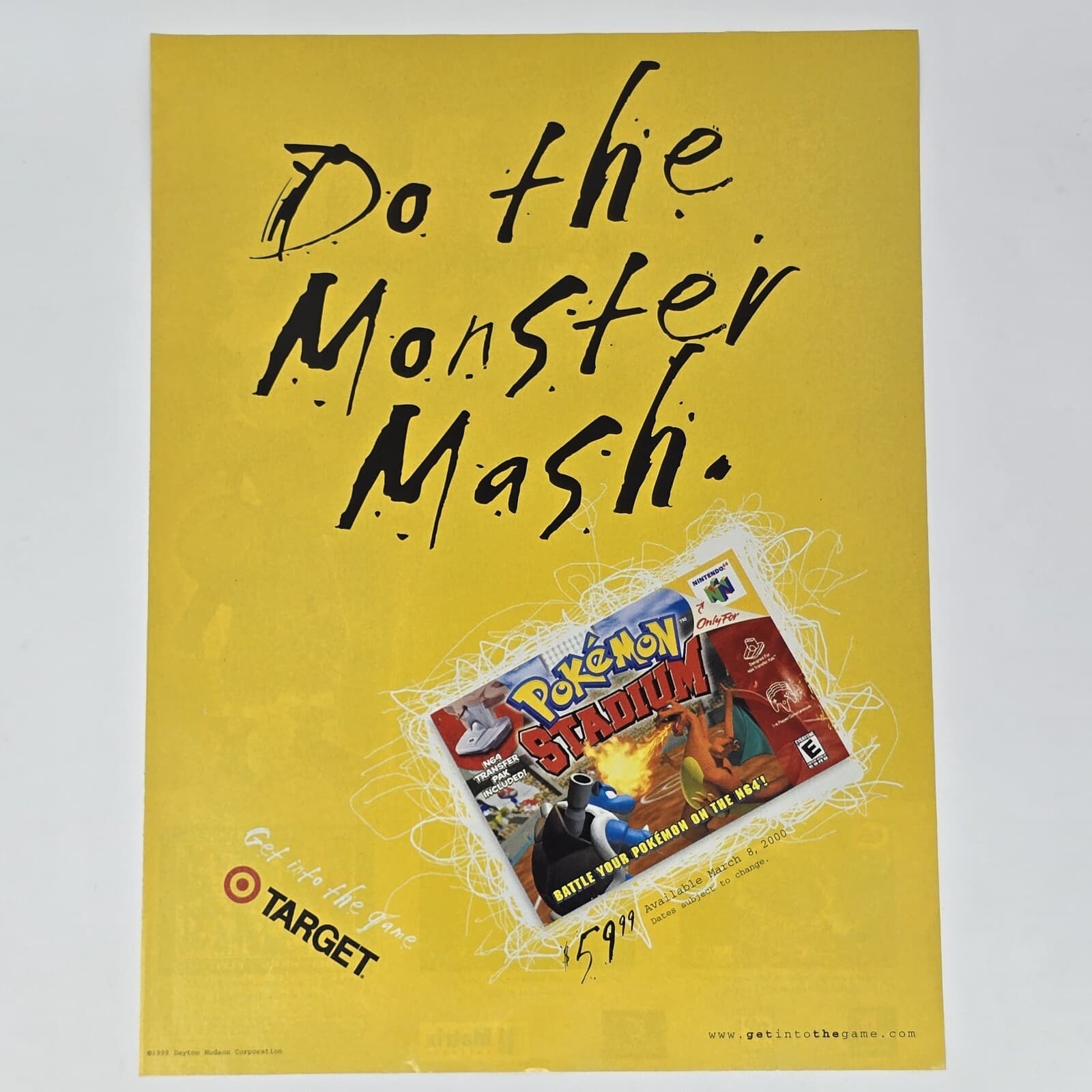 Pokemon Stadium Target N64 Monster Mash Print Ad/Poster Official Promo Art