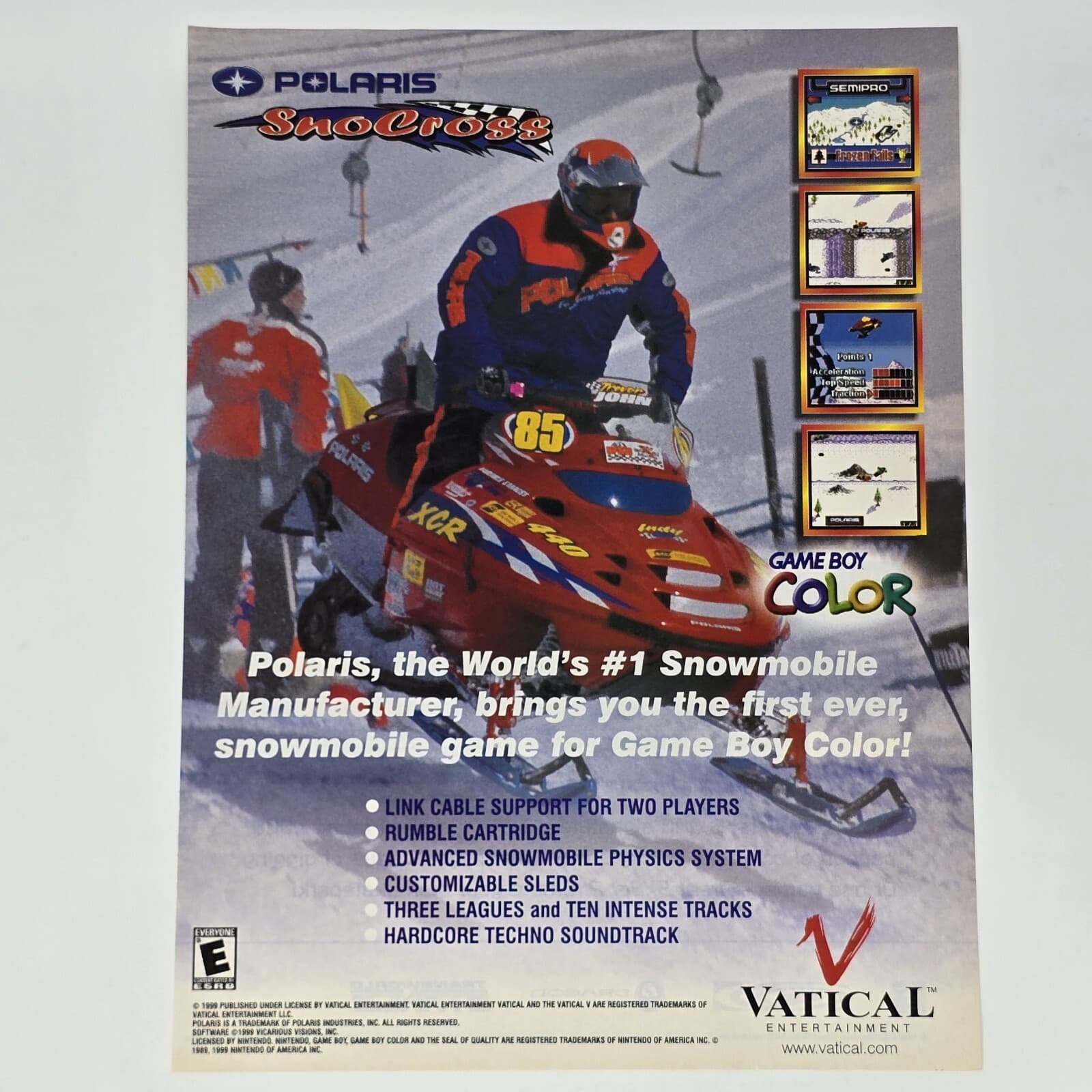 Polaris SnoCross GameBoy Color Worlds #1 Print Ad/Poster Official Promo Art