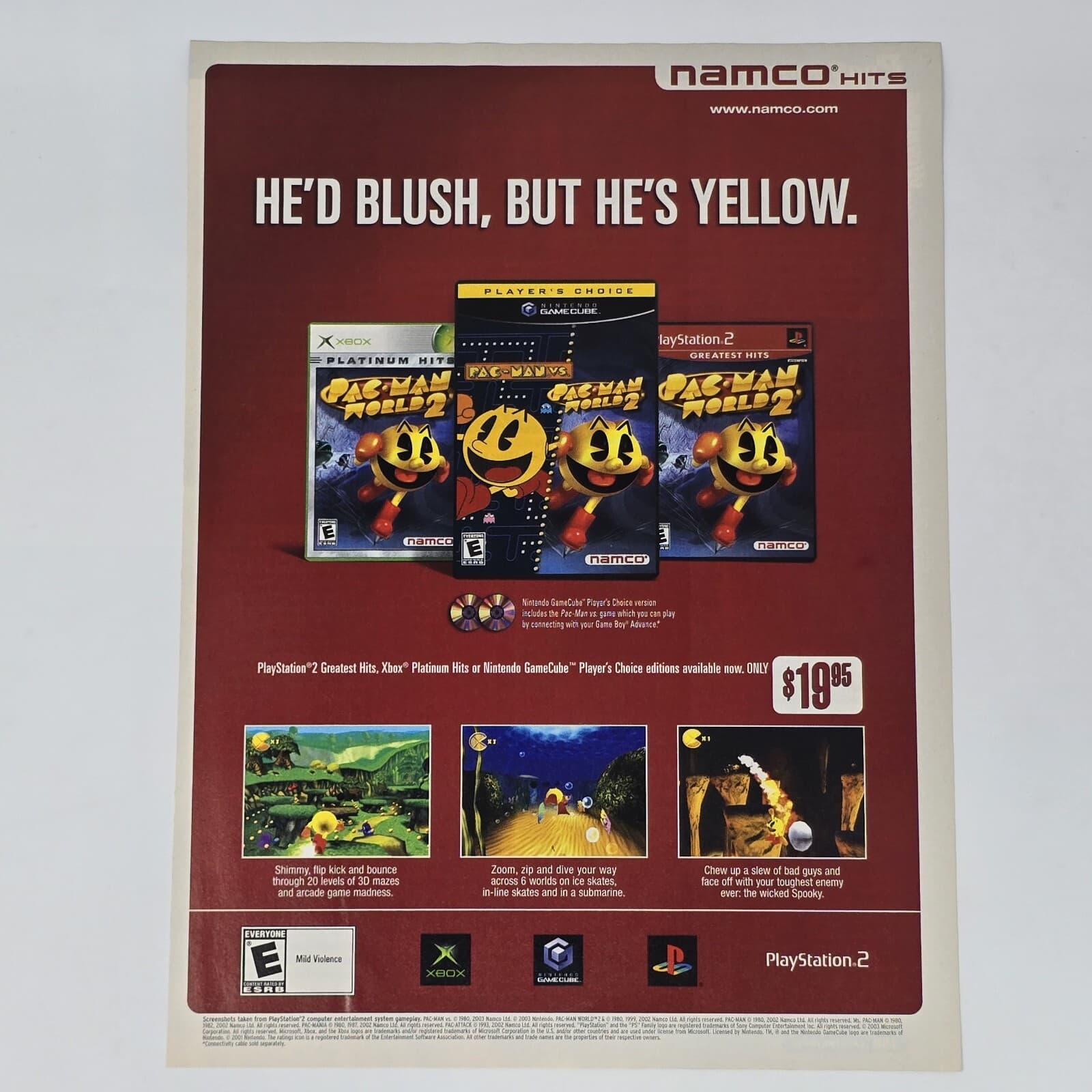 Pac-Man World 2 Xbox GameCube PS2 He's Yellow Print Ad/Poster Official Promo Art