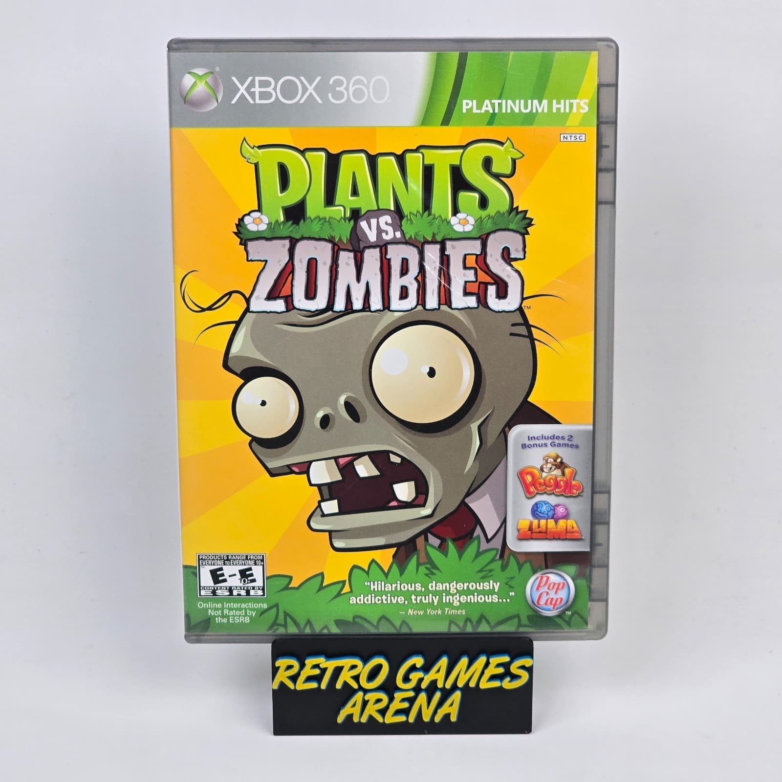 Plants vs Zombies + Peggle + Zuma (Xbox 360) Platinum CIB COMPLETE & TESTED