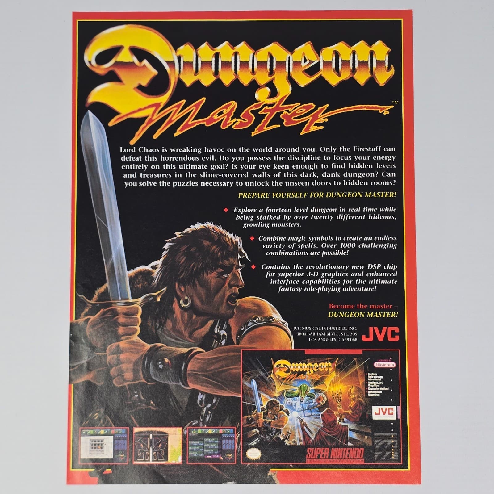 Dungeon Master Super Nintendo SNES Prepare Yourself Print Ad/Poster