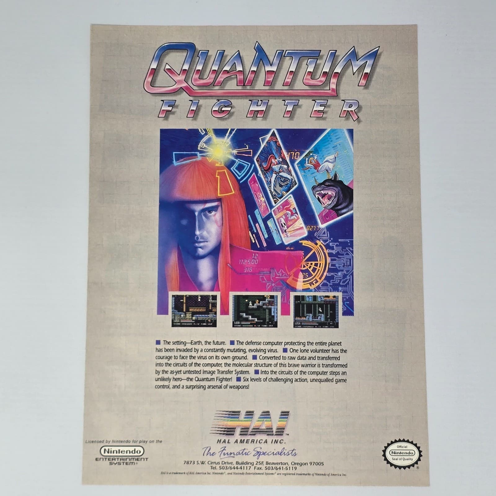 Quantum Fighter Nintendo NES Earth the Future Print Ad/Poster Promo Art