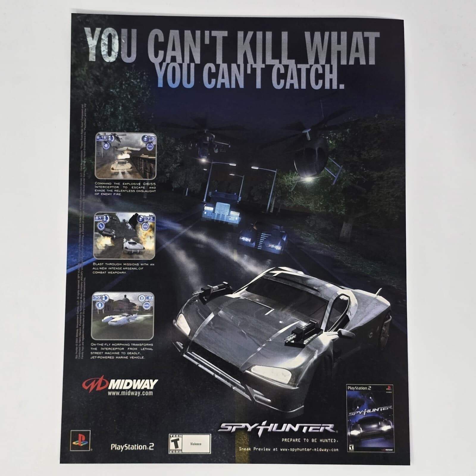 Spy Hunter PS2 Midway You Can't Kill Print Ad/Poster Official Promo Art