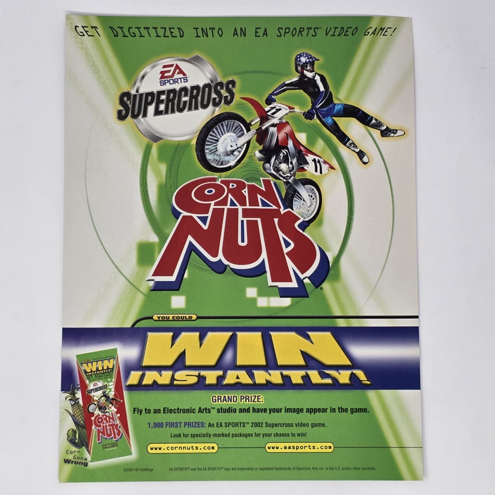 Supercross EA Sports Corn Nuts Get Digitized Print Ad/Poster Official Promo Art