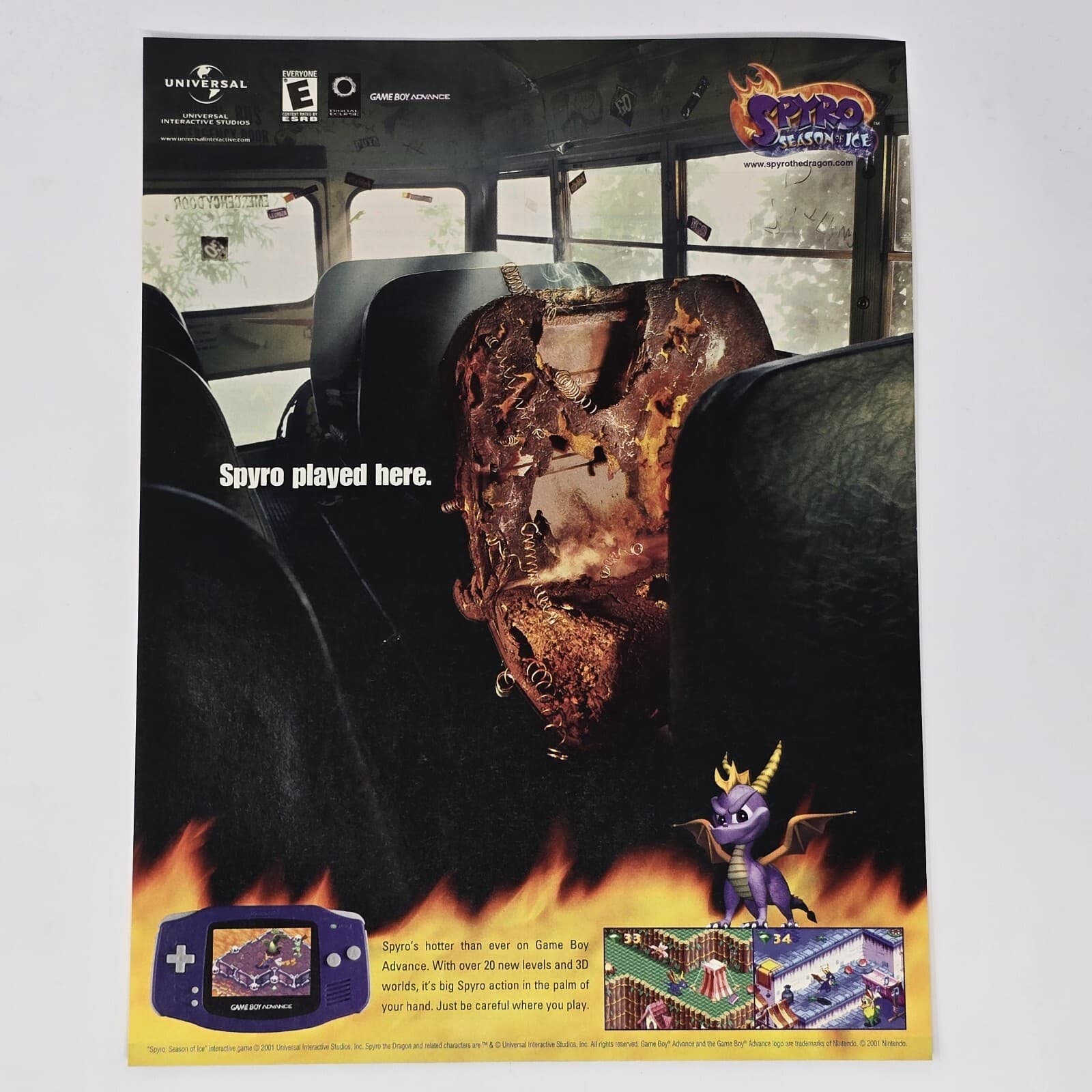 Spyro Season of Ice GB Advance Played Here Print Ad/Poster Official Promo Art