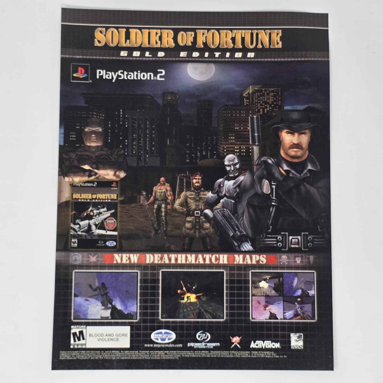 Soldier of Fortune Gold PS2 Deathmatch Print Ad/Poster Official Promo Art
