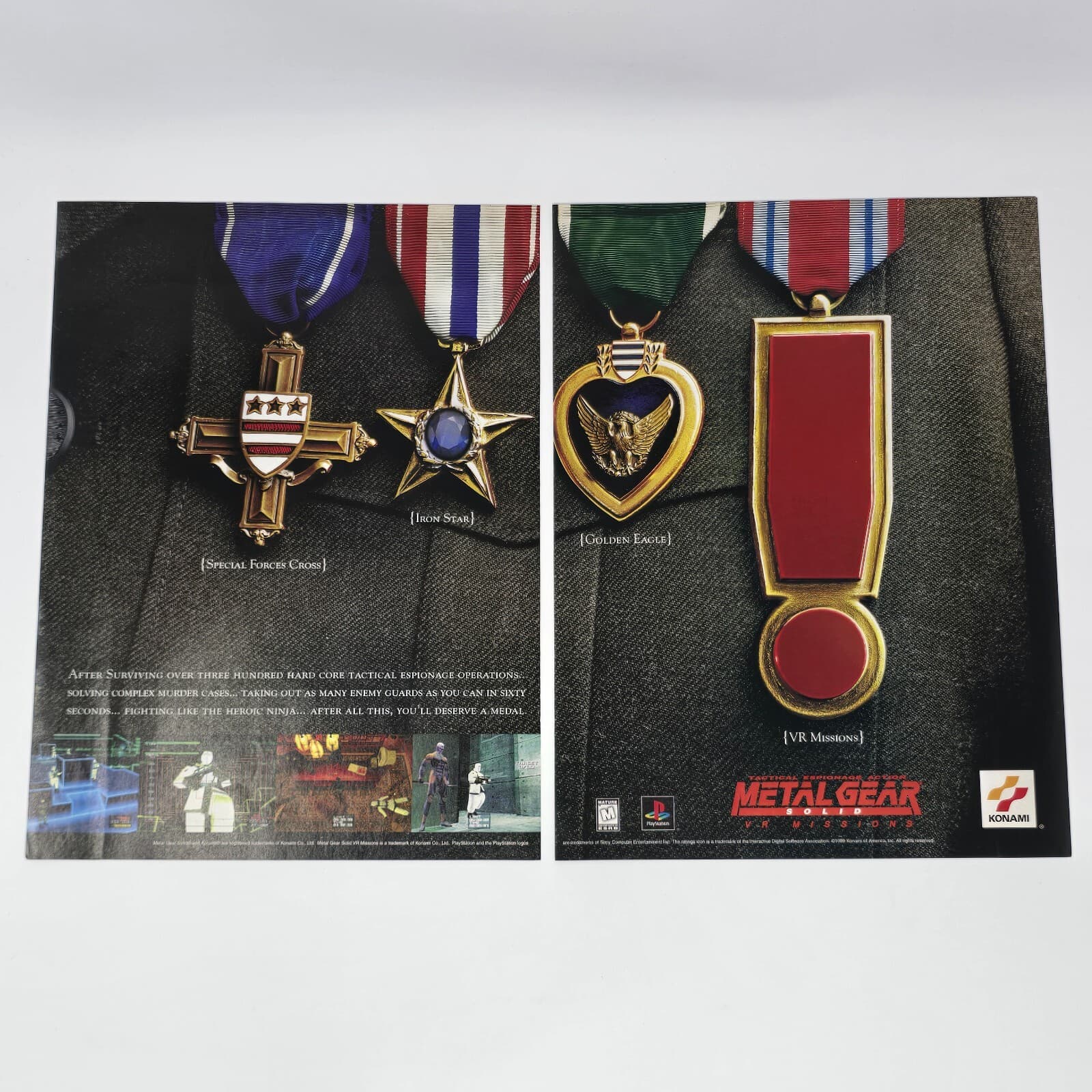 Metal Gear Solid VR Missions PlayStation 1 PS1 Medals Print Ad/Poster Promo Art