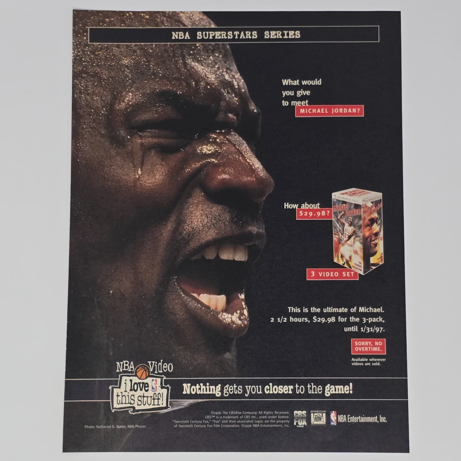 Michael Jordan Ultimate Collection NBA VHS Series Print Ad/Poster Promo Art