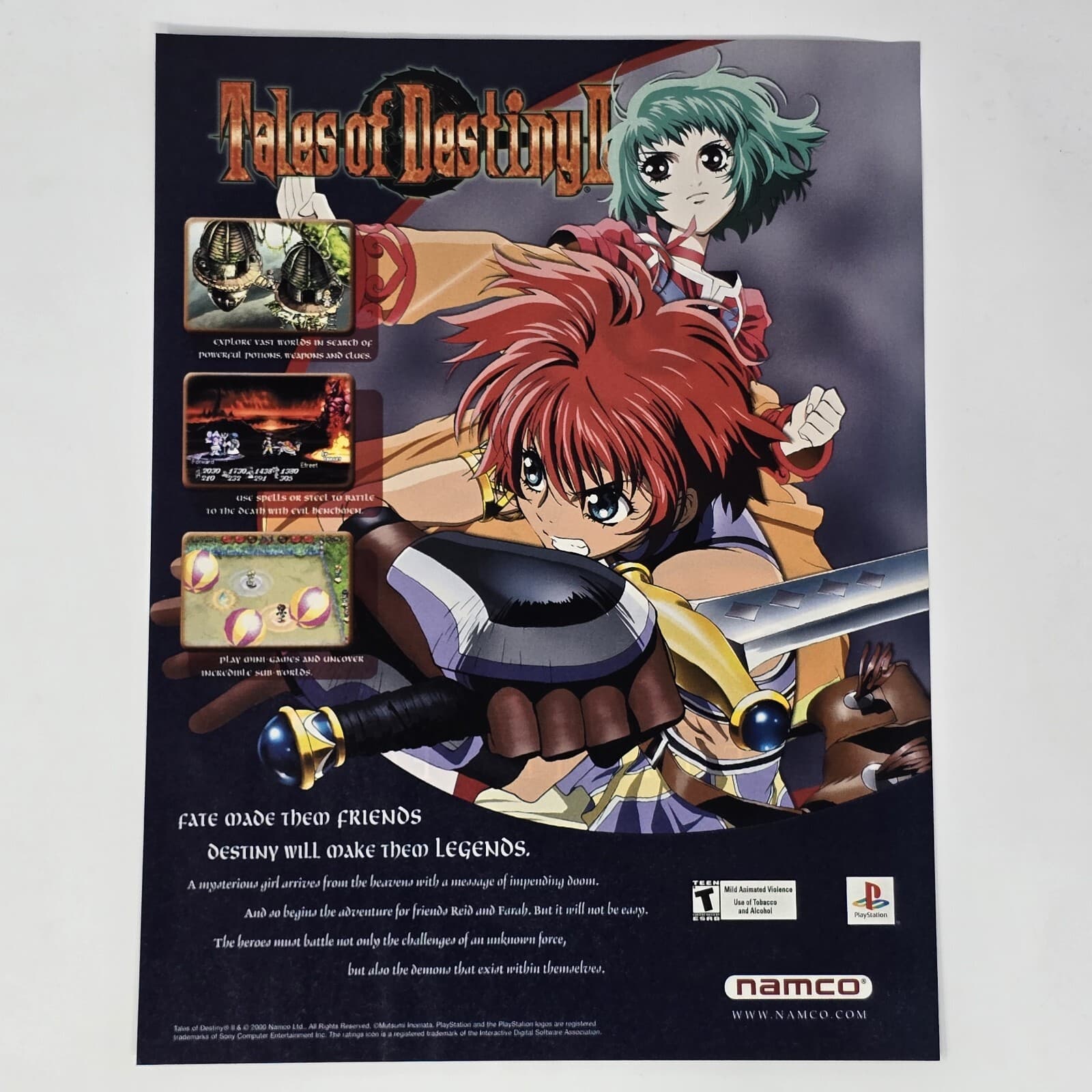 Tales of Destiny II 2 PS1 Fate Made Them Friends Print Ad/Poster Promo Art