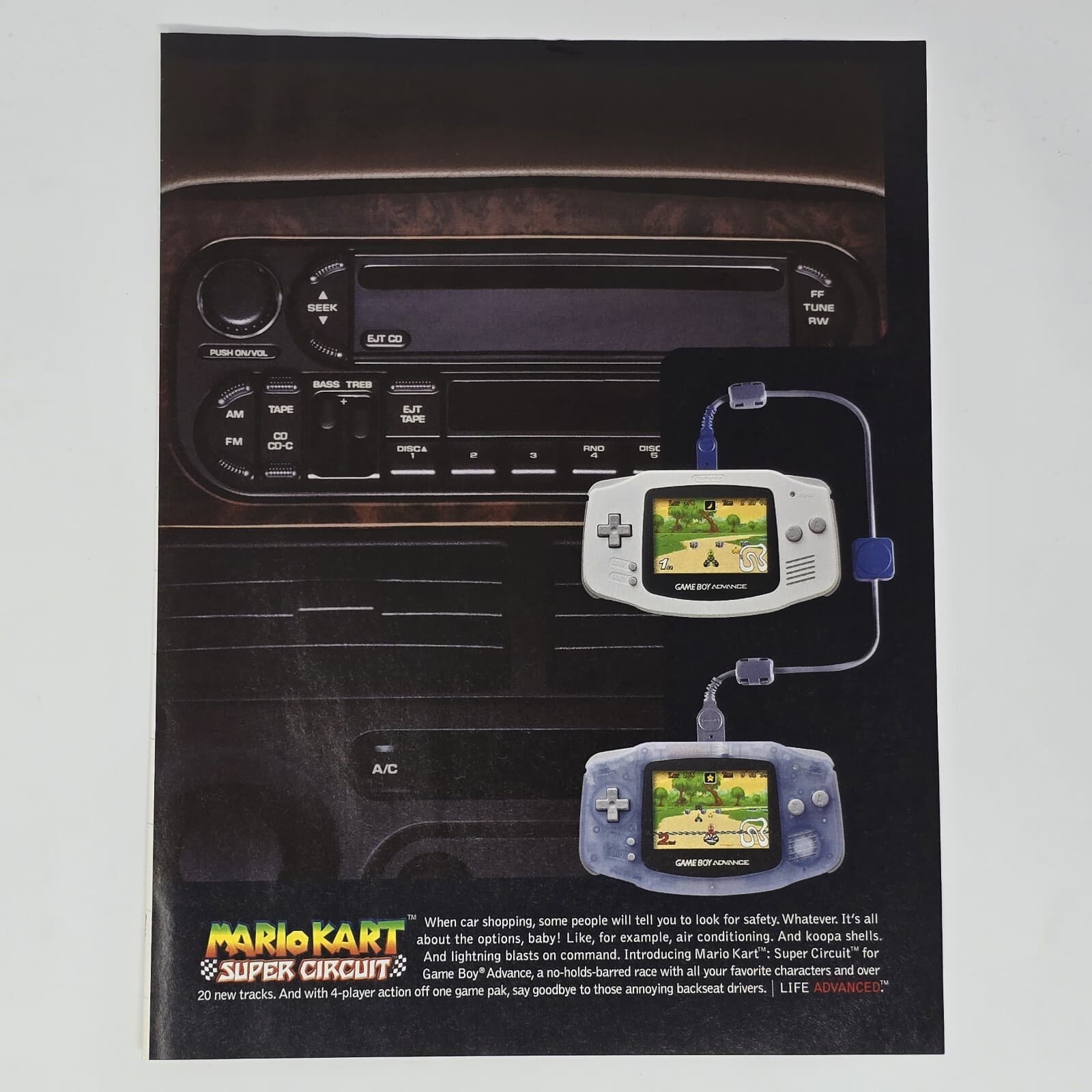 Mario Kart Super Circuit GameBoy Advance Car Print Ad/Poster Official Promo Art