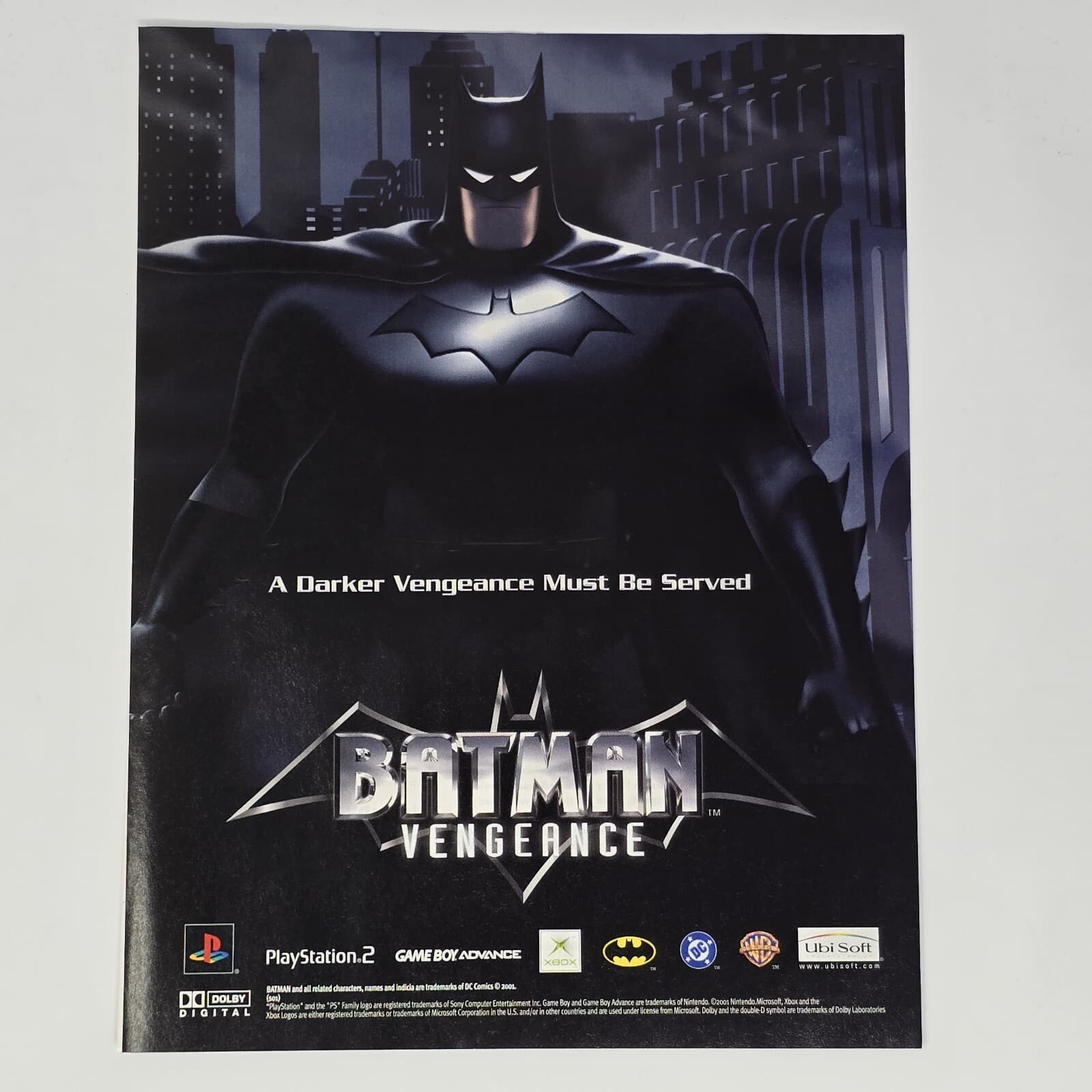 Batman Vengeance PS2 Xbox GameBoy Be Served Print Ad/Poster Official Promo Art
