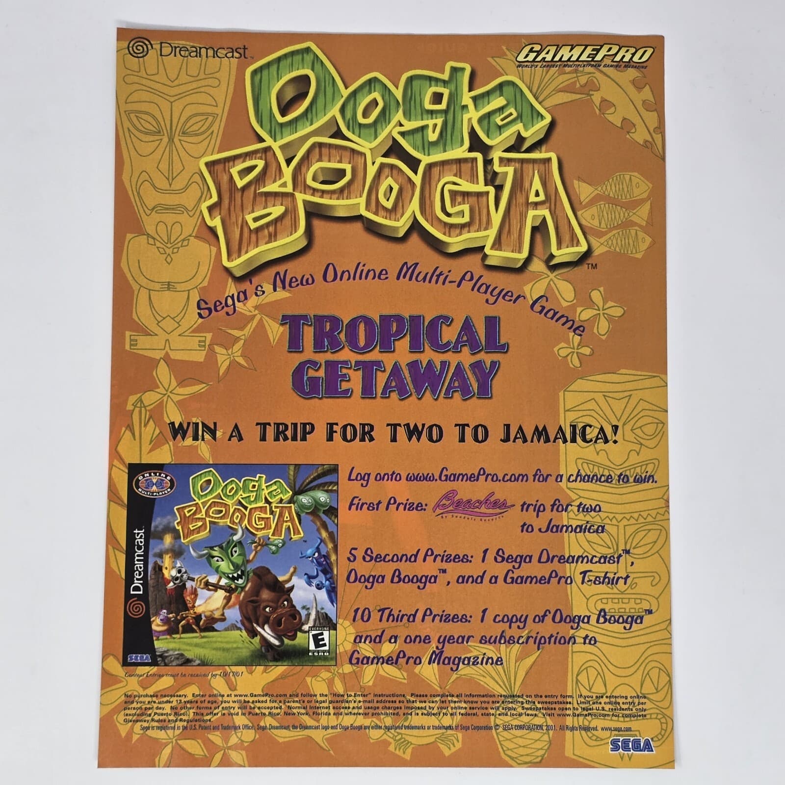 Ooga Booga Sega Dreamcast Tropical Getaway Print Ad/Poster Official Promo Art