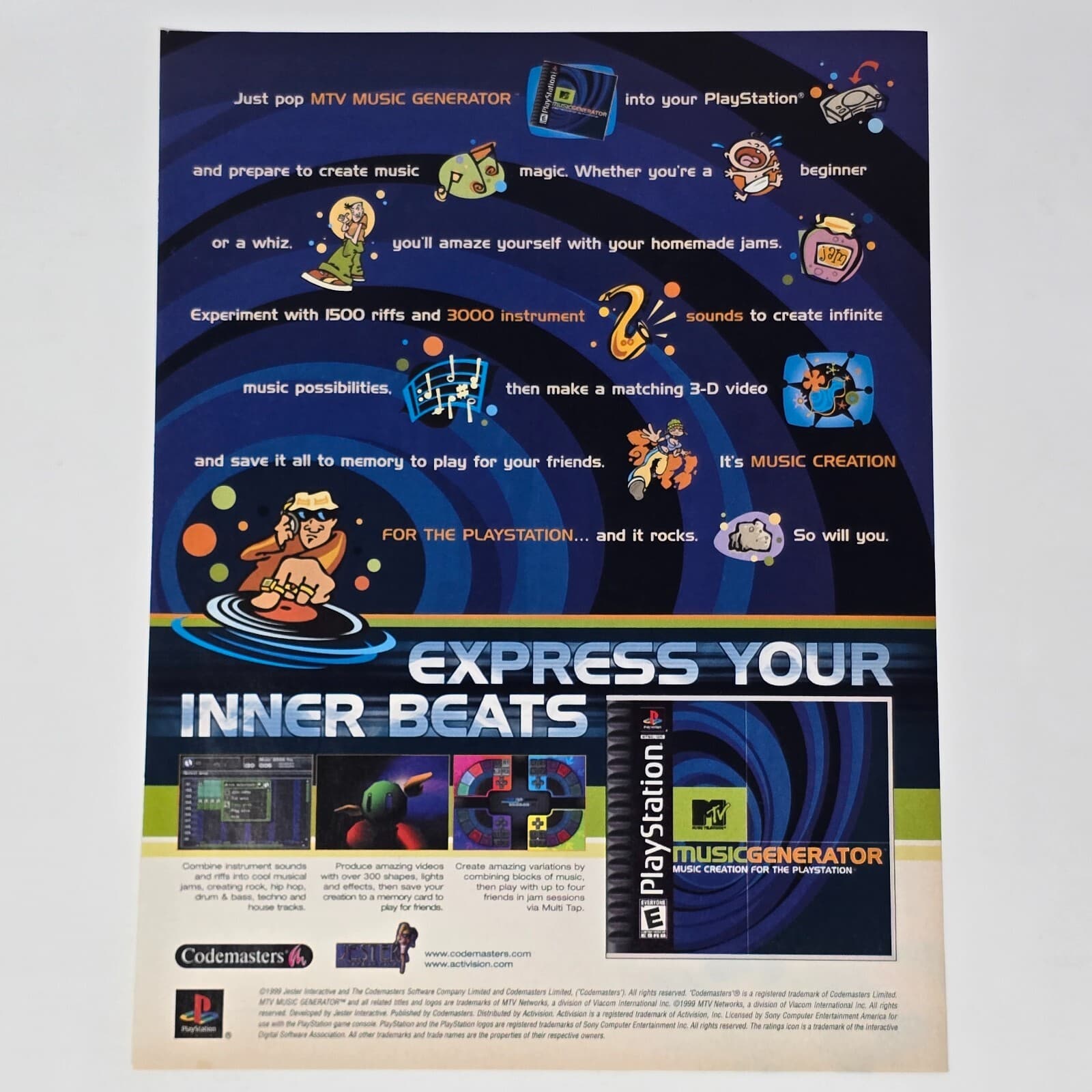 MTV Sports Snowboarding Sony PlayStation 1 PS1 Killer Print Ad/Poster Promo Art
