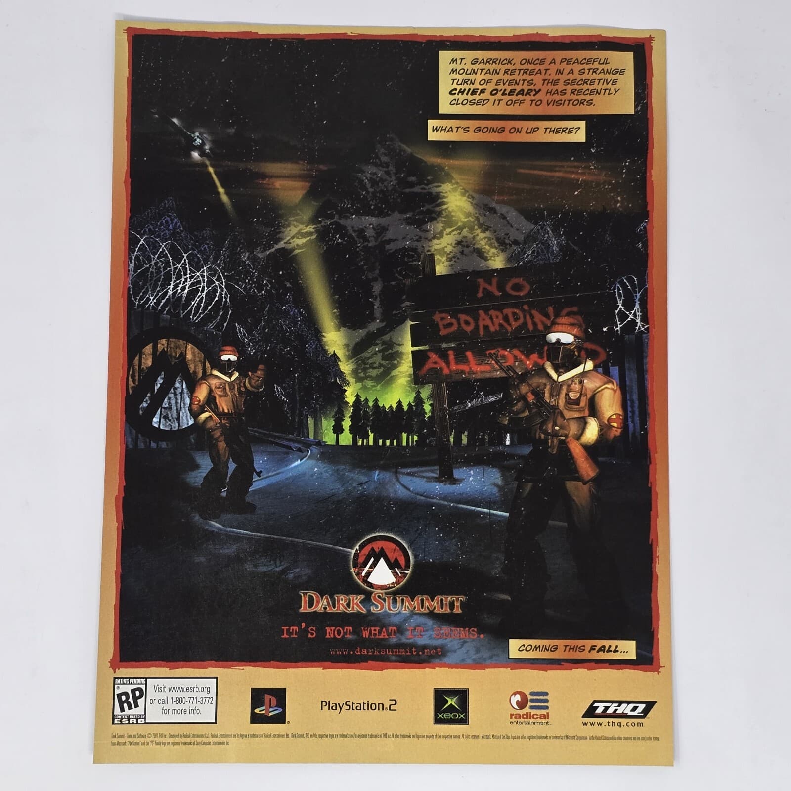 Dark Summit PS2 Xbox THQ Not What It Seems Print Ad/Poster Official Promo Art