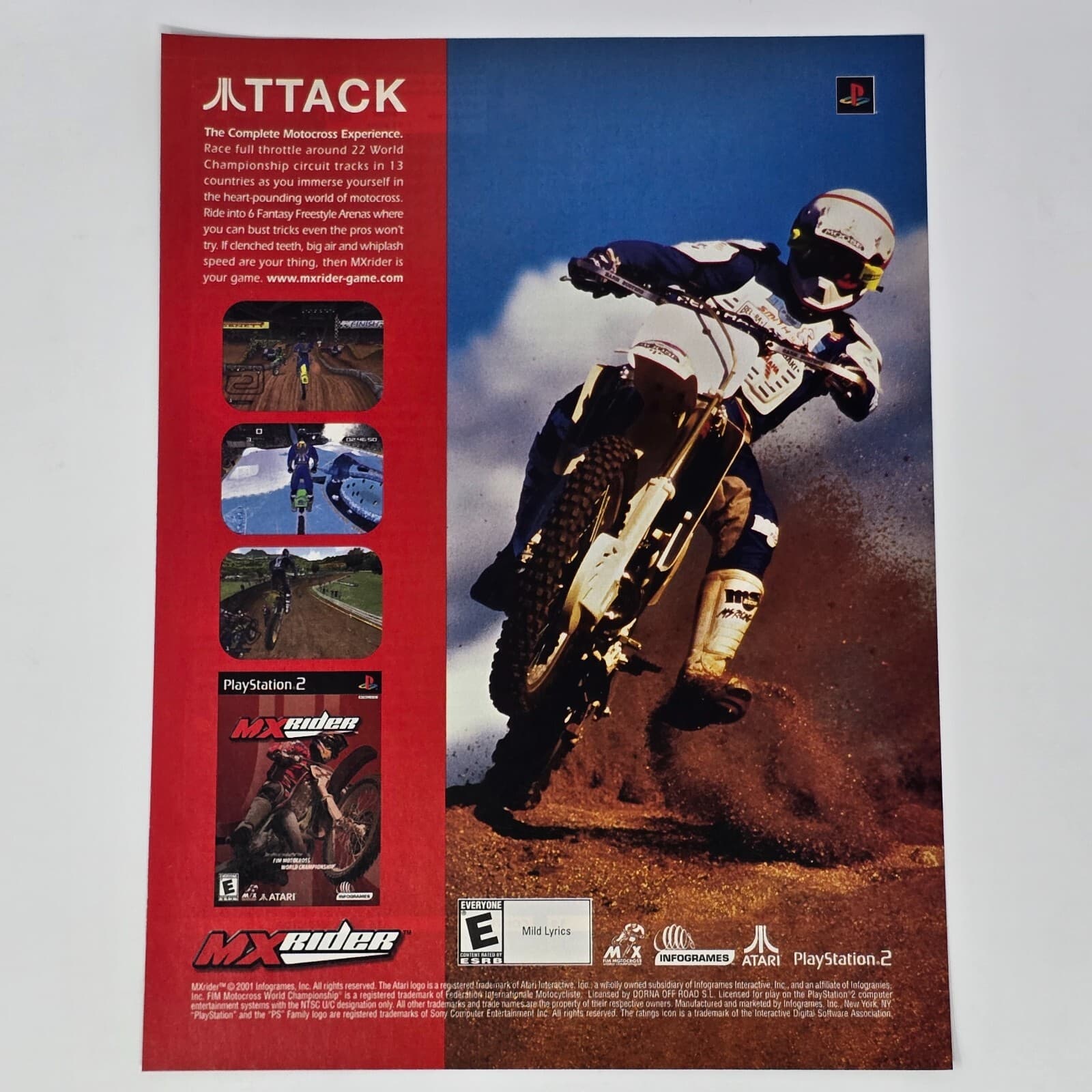 MX Rider Sony PlayStation 2 PS2 Atari Attack Print Ad/Poster Promo Art
