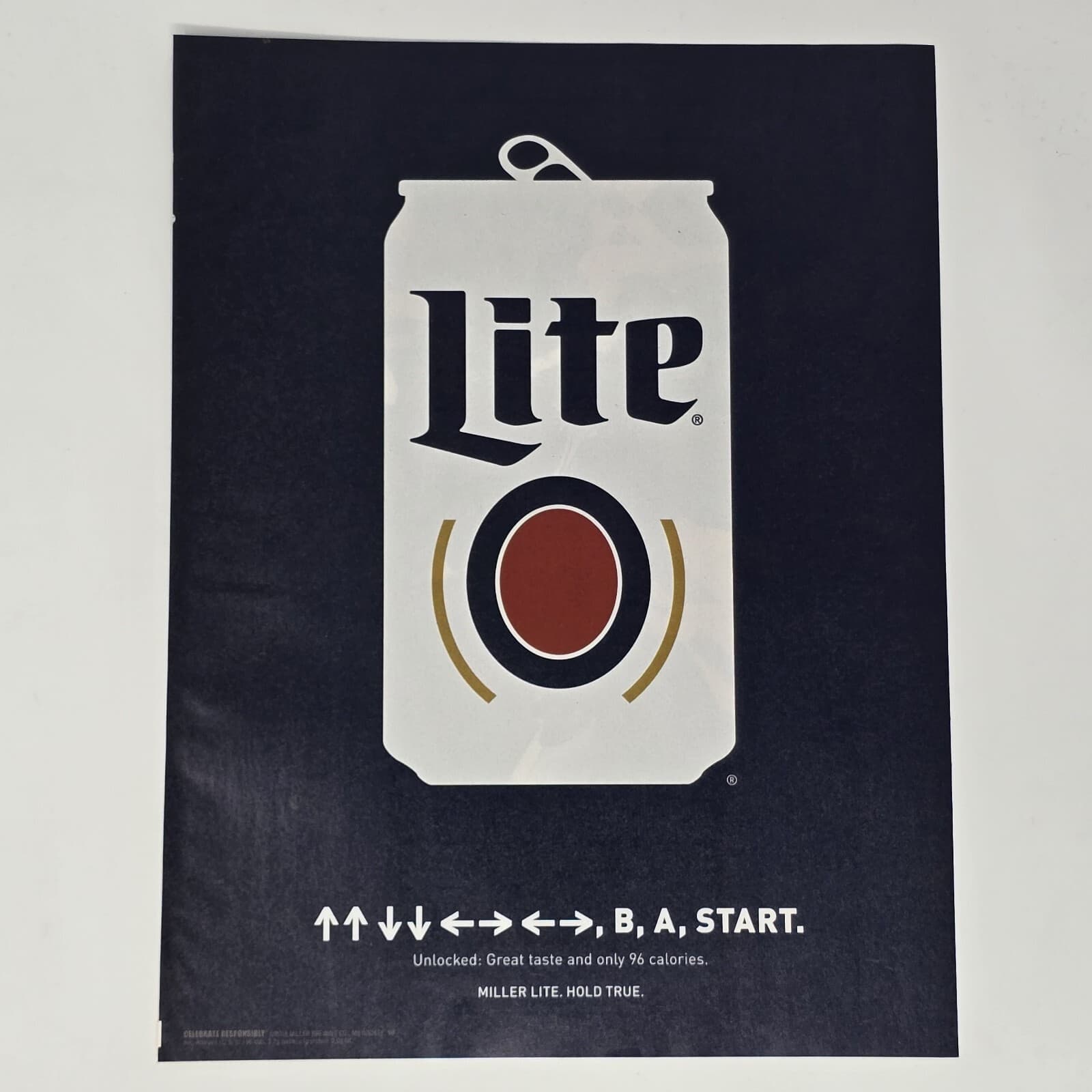 Miller Lite Unlocked Cheat Code Print Ad/Poster Official Promo Art