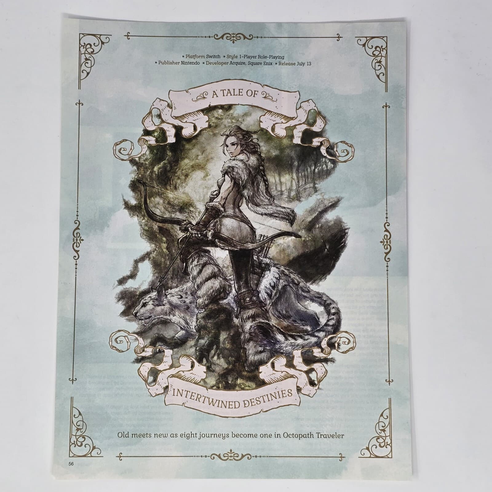 Octopath Traveler Nintendo Switch Intertwined Print Ad/Poster Official Promo Art