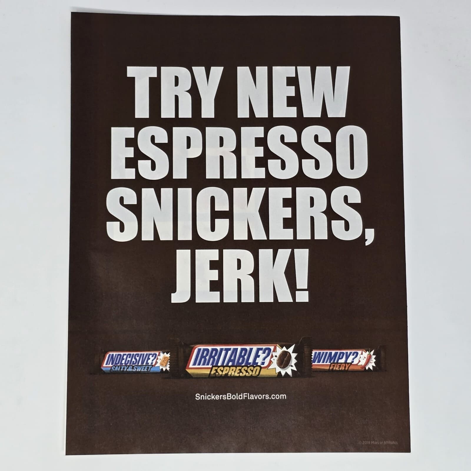 Snickers Espresso Jerk Print Ad/Poster Official Promo Art