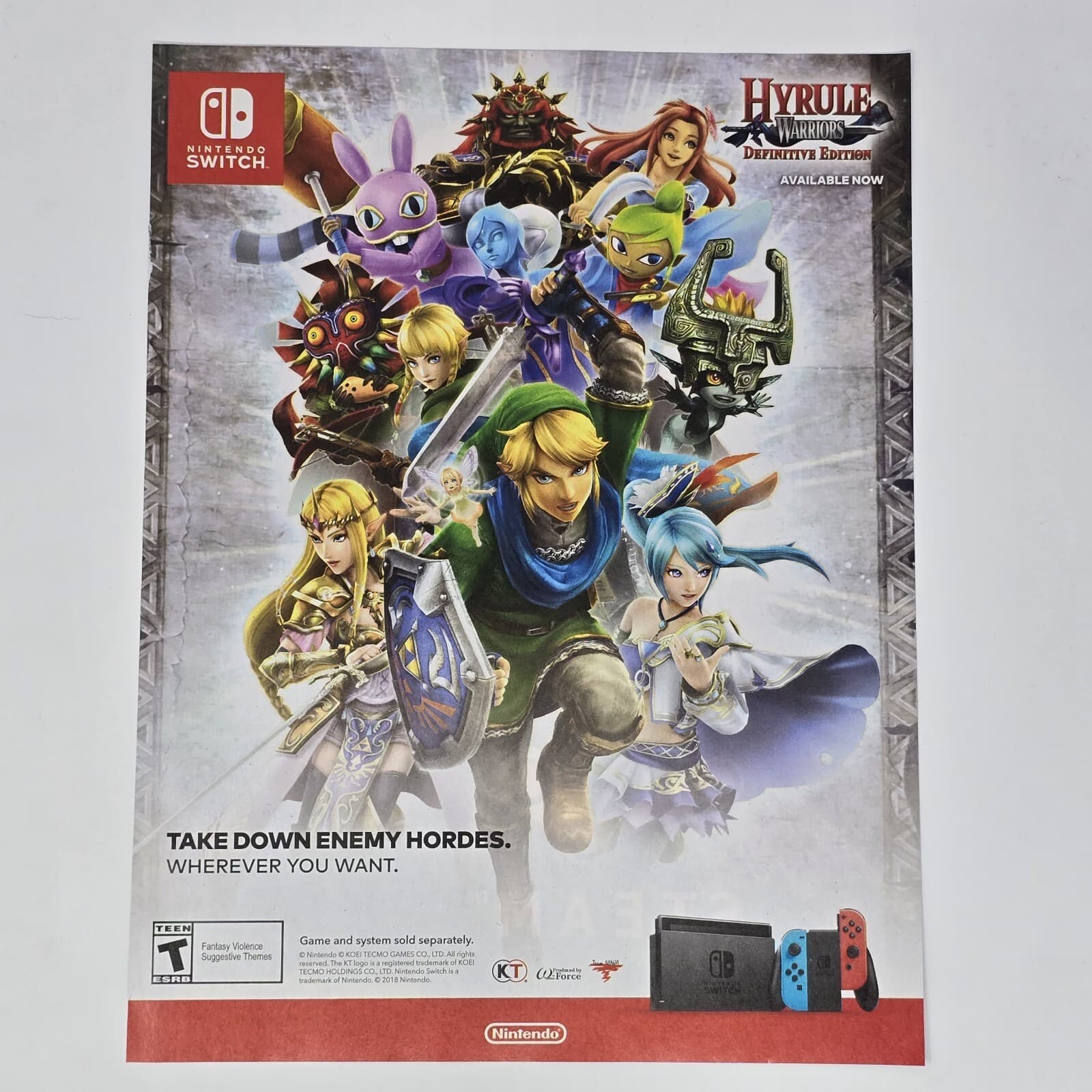 Hyrule Warriors Zelda Switch Enemy Hordes Print Ad/Poster Official Promo Art
