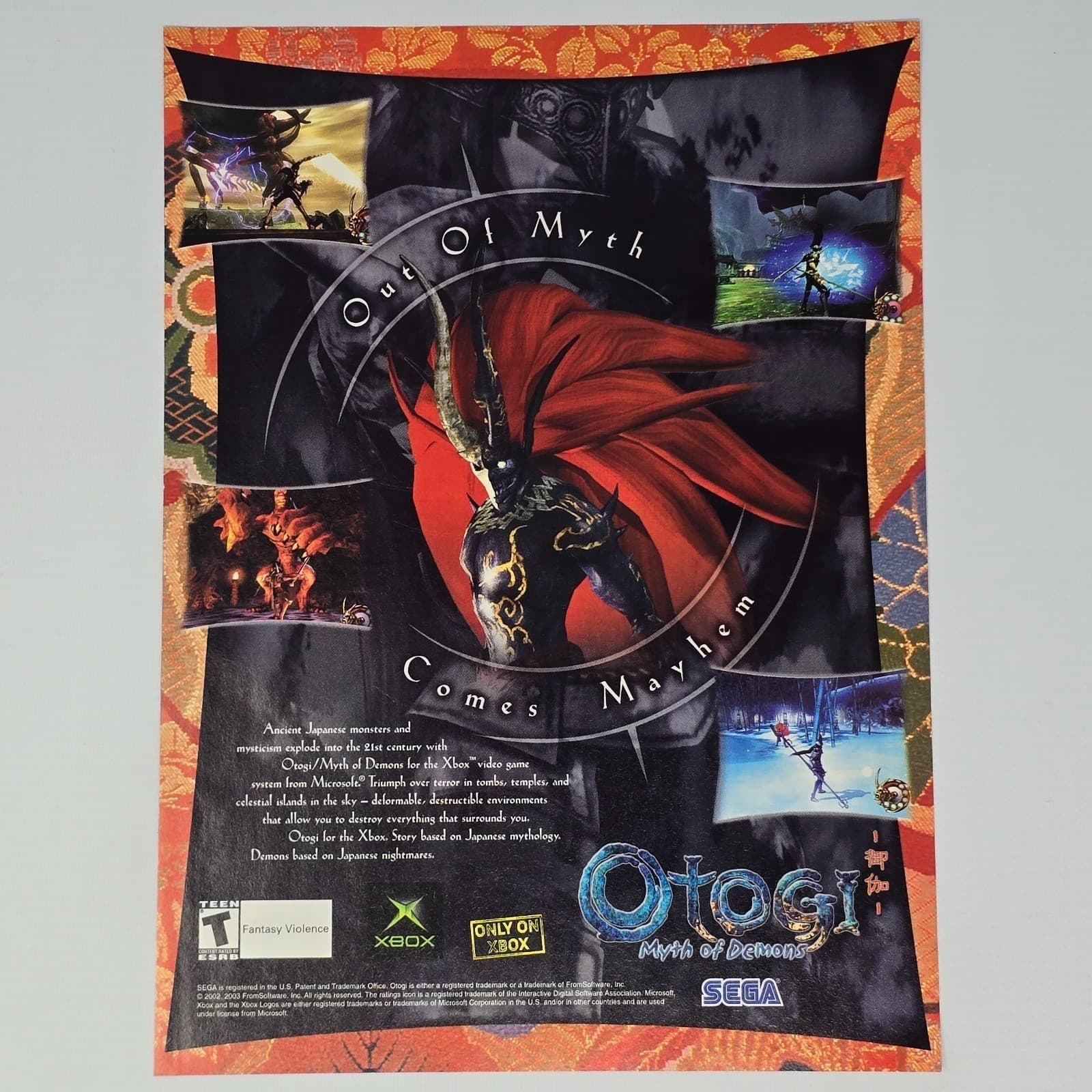Otogi Myth Of Demons Xbox Authentic Magazine Ad