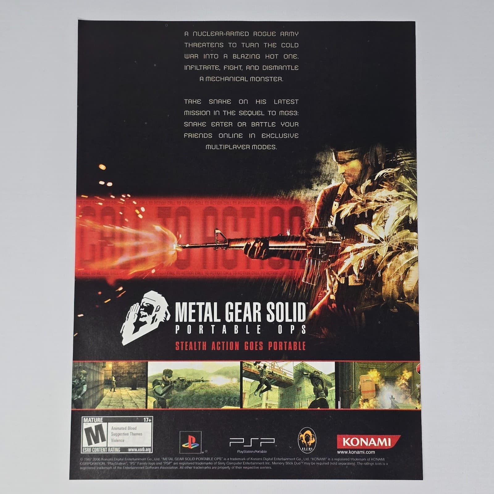Metal Gear Solid Portable Ops PSP Latest Mission Print Ad/Poster