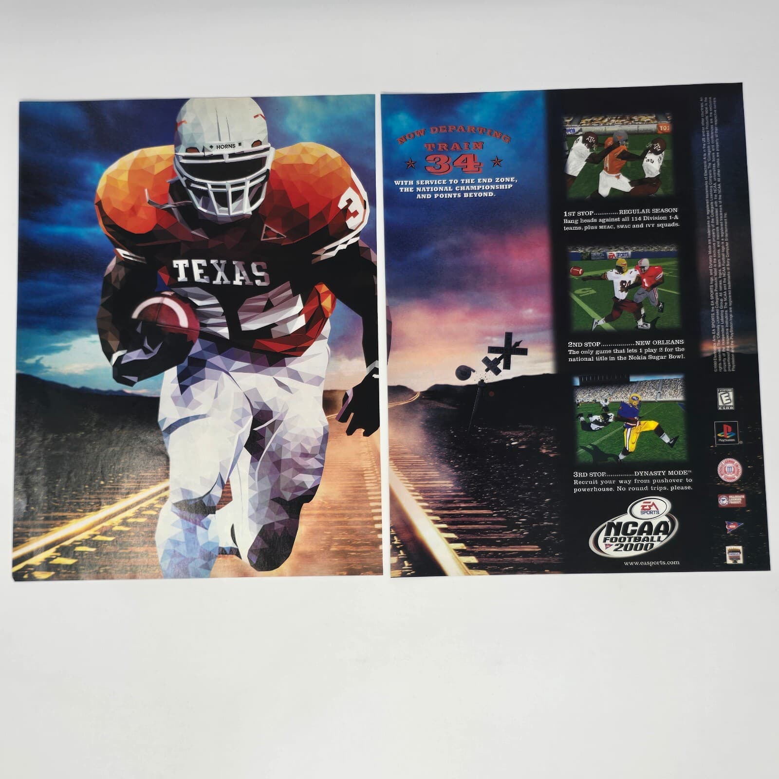 NCAA Football 2000 PlayStation 1 PS1 Ricky Williams Print Ad/Poster Promo Art