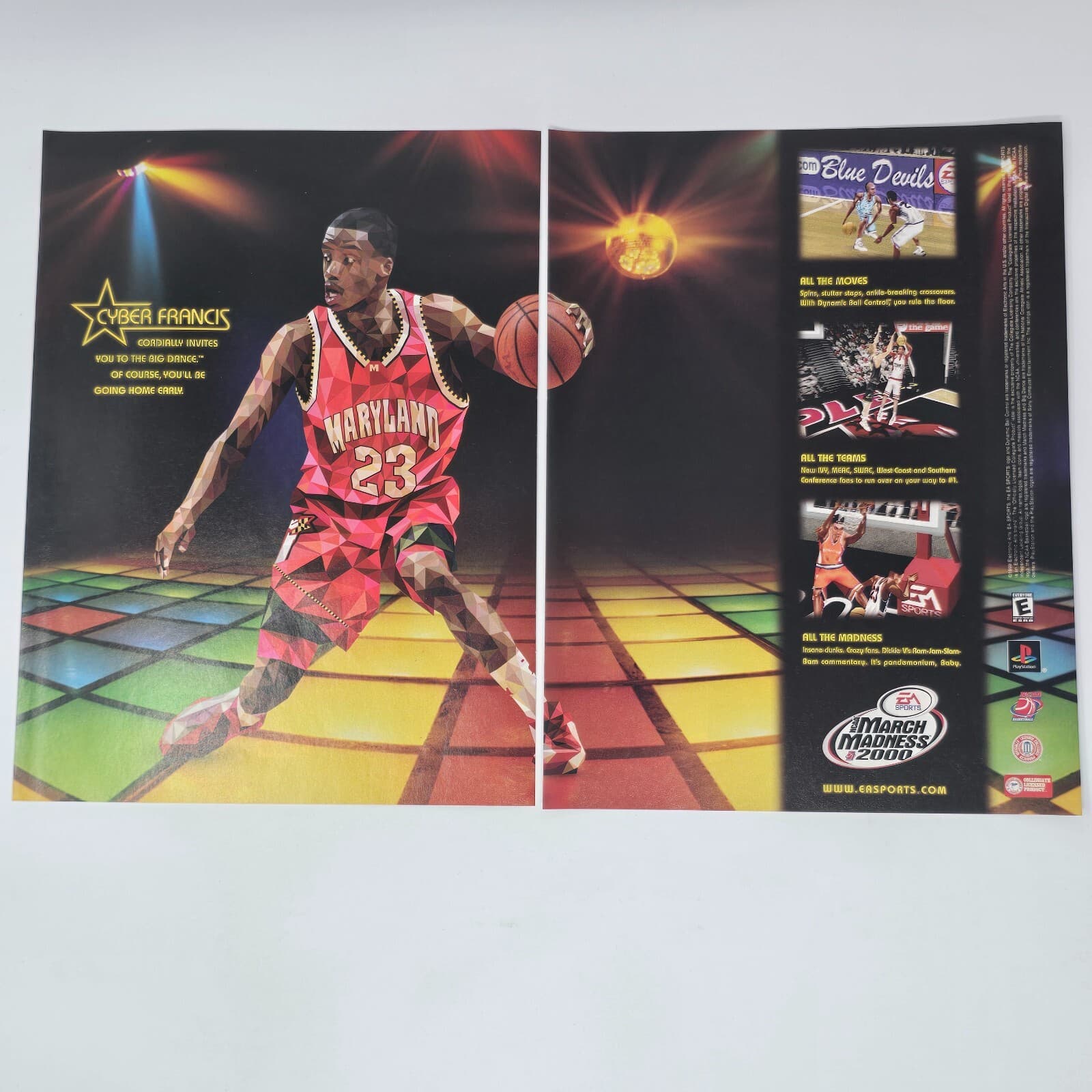 NCAA March Madness 2000 PlayStation PS1 Steve Francis Print Ad/Poster Promo Art