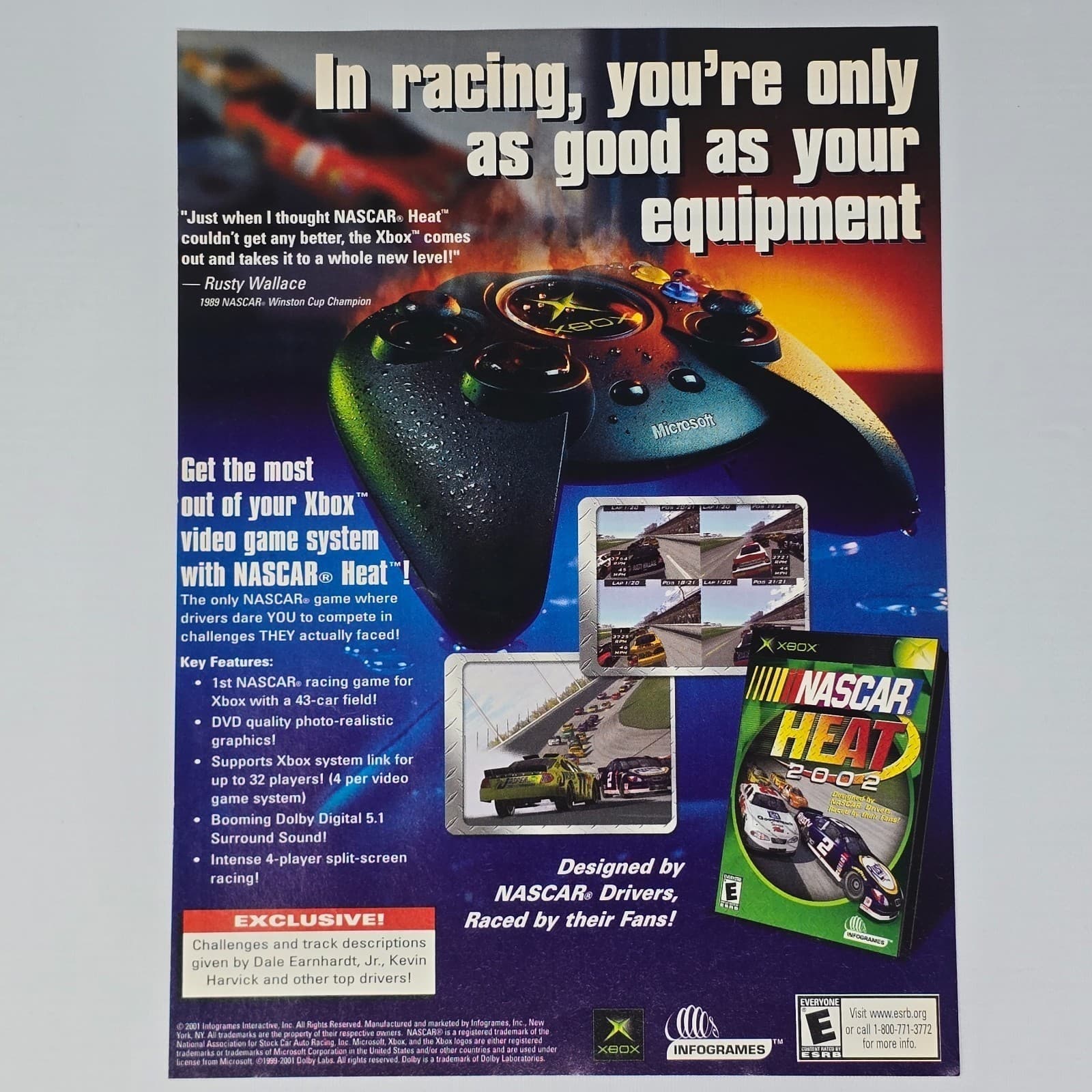 Nascar Heat 2002 Xbox Authentic Magazine Ad