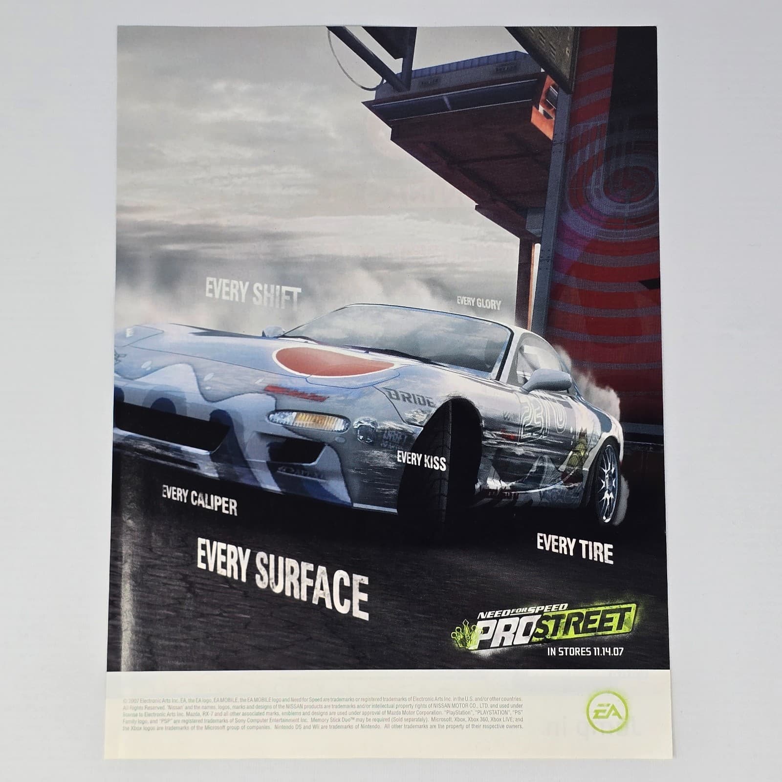 Need For Speed Pro Street Xbox 360 PS3 PC Wii Shift Print Ad/Poster