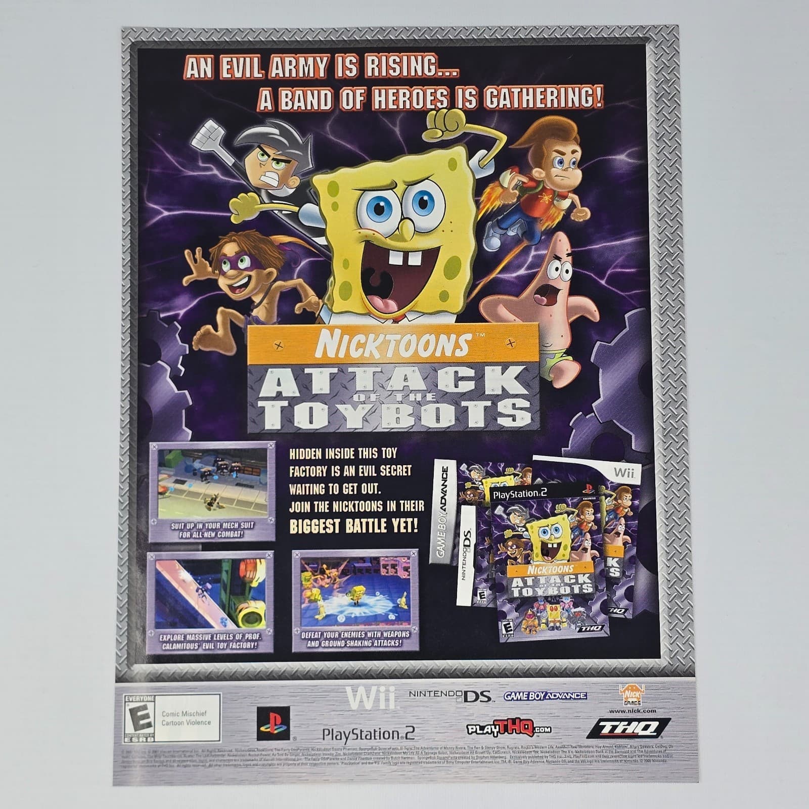 Nicktoons Attack Of The Toybots PS2 Wii NDS Gathering Print Ad/Poster