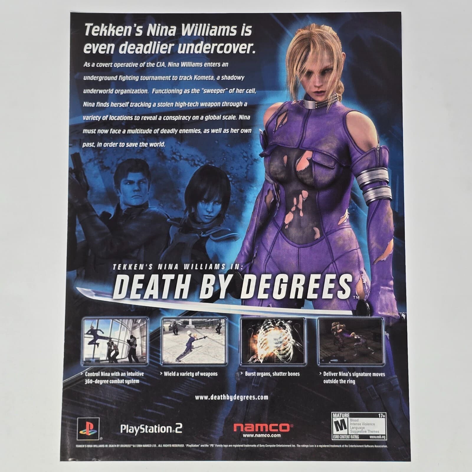 Death by Degrees PlayStation 2 PS2 Tekken Undercover Print Ad/Poster Art