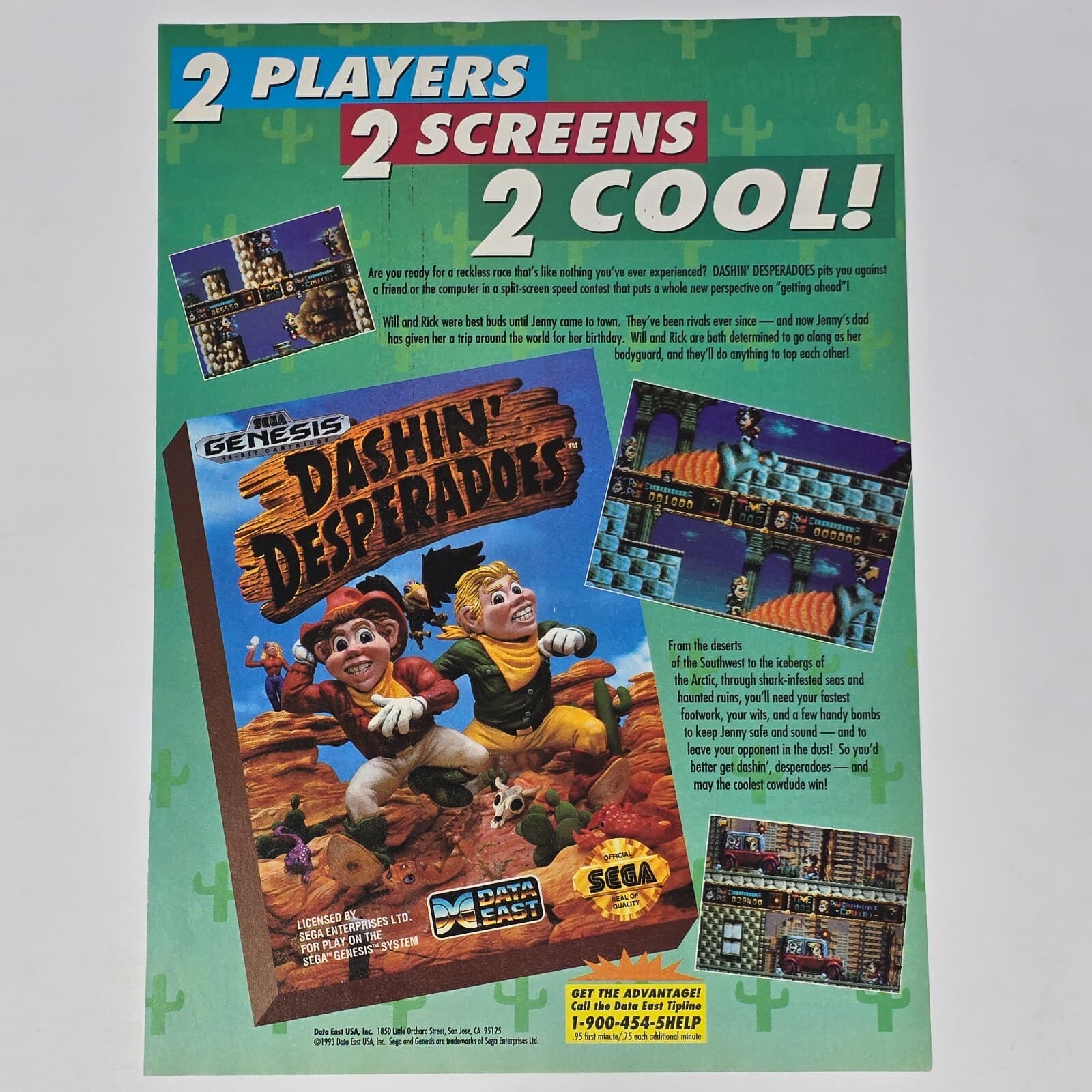Dashin Desperados Sega Genesis 2 Cool Print Ad/Poster Art