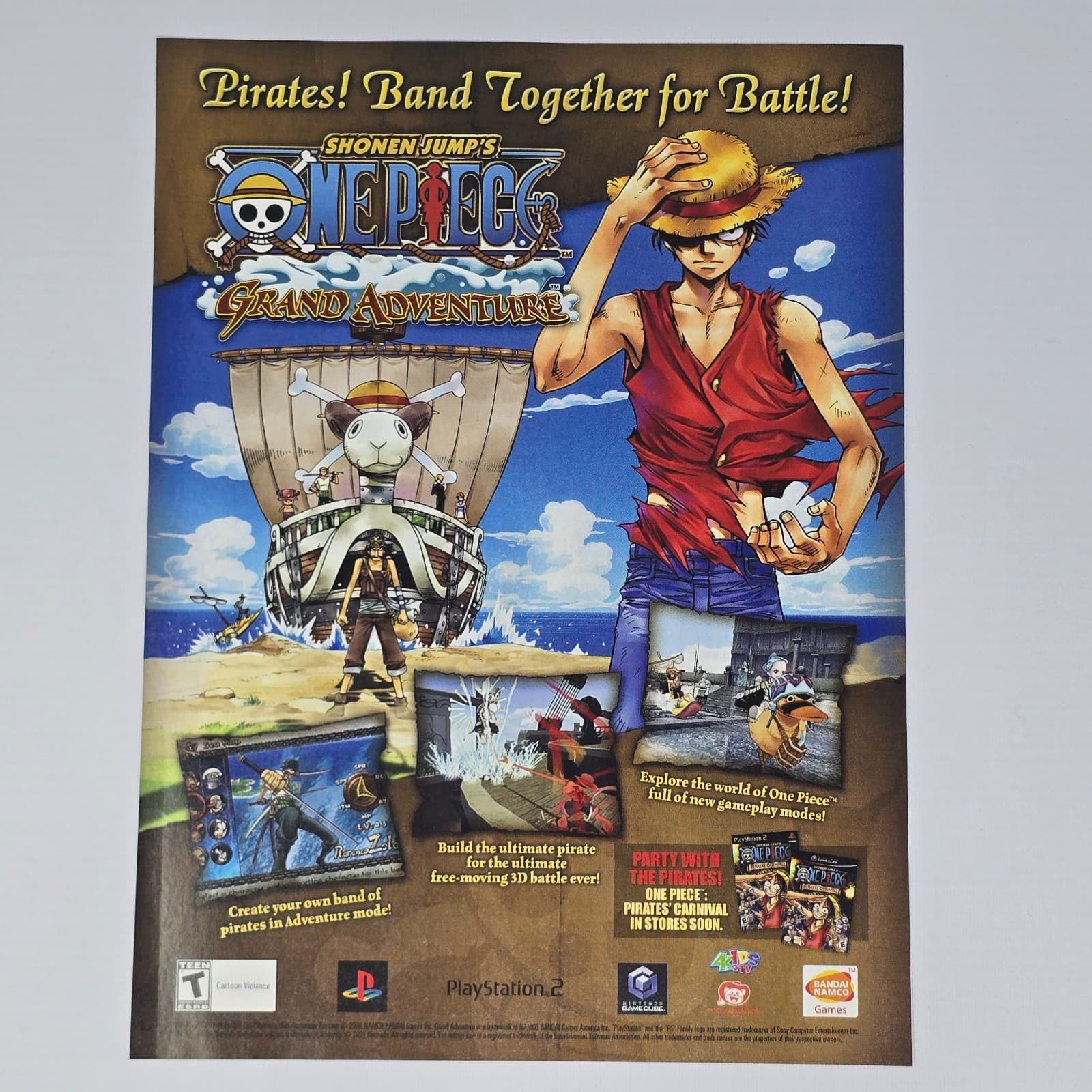 One Piece Grand Adventure PlayStation 2 PS2 GameCube Pirates Print Ad/Poster
