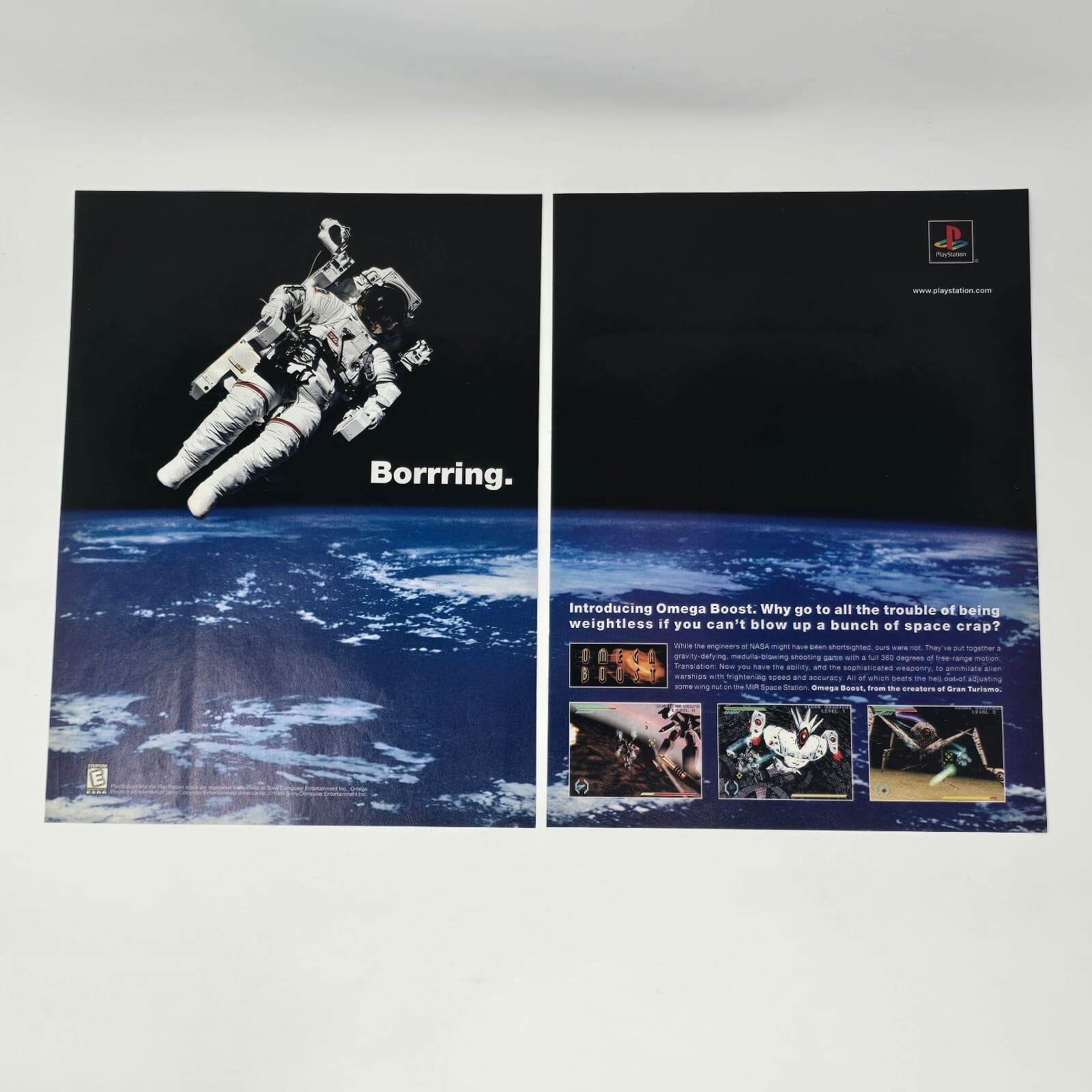 Omega Boost Sony PlayStation 1 PS1 Borrring Print Ad/Poster Promo Art