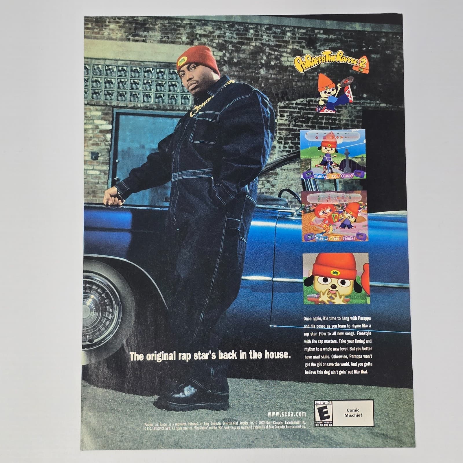Pa Rappa The Rapper 2 PlayStation 2 PS2 House Print Ad/Poster