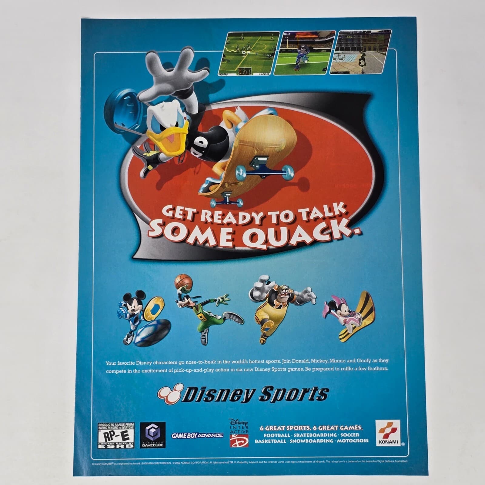 Disney Sports Nintendo GameCube Talk Some Quack Print Ad/Poster Art
