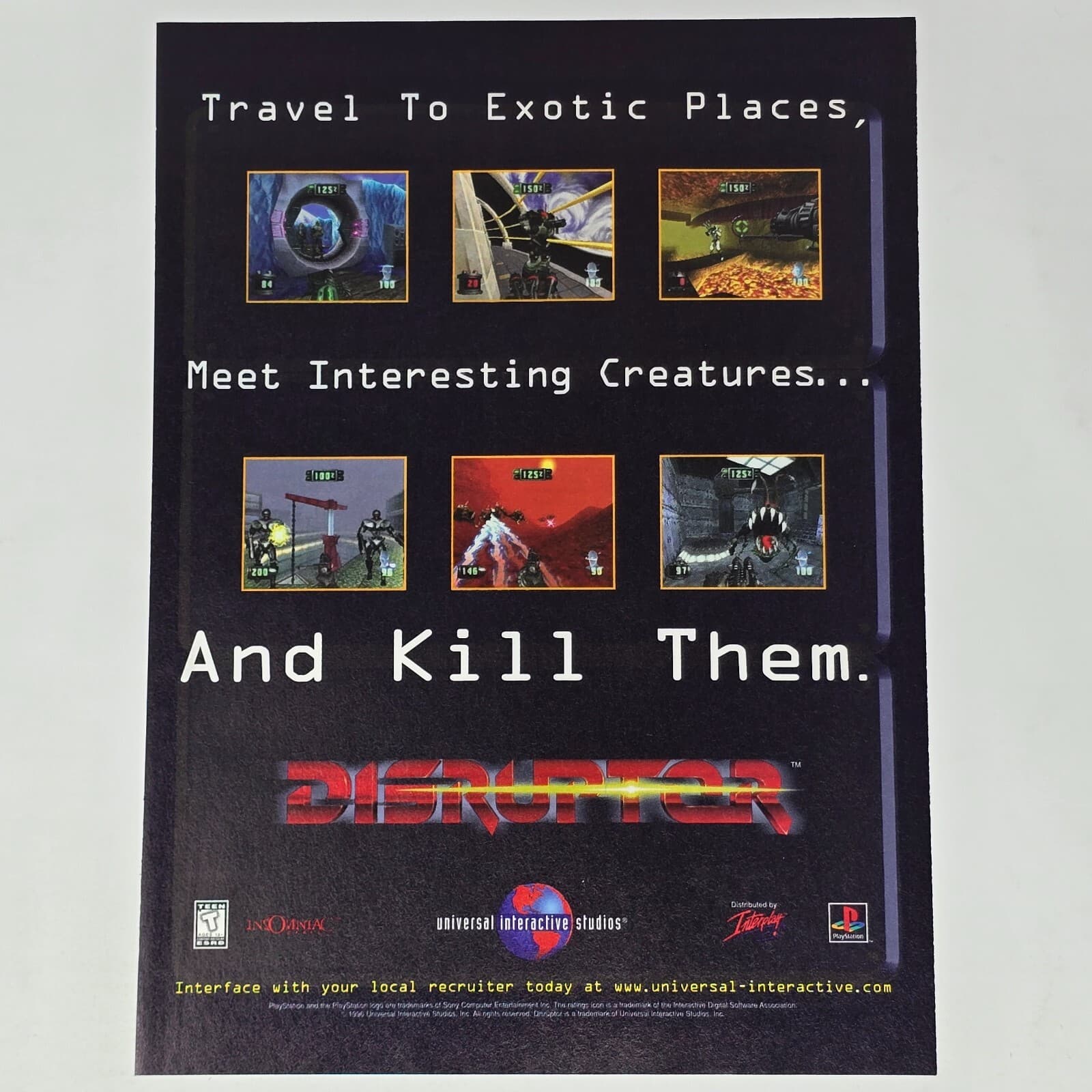 Disruptor PlayStation PS1 Exotic Places Print Ad/Poster Art