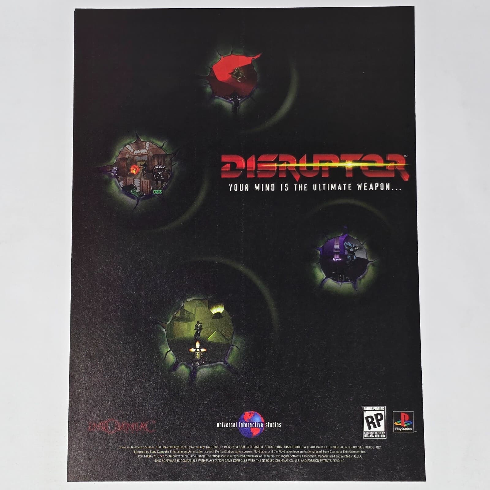 Disruptor PlayStation PS1 Ultimate Weapon Print Ad/Poster Art