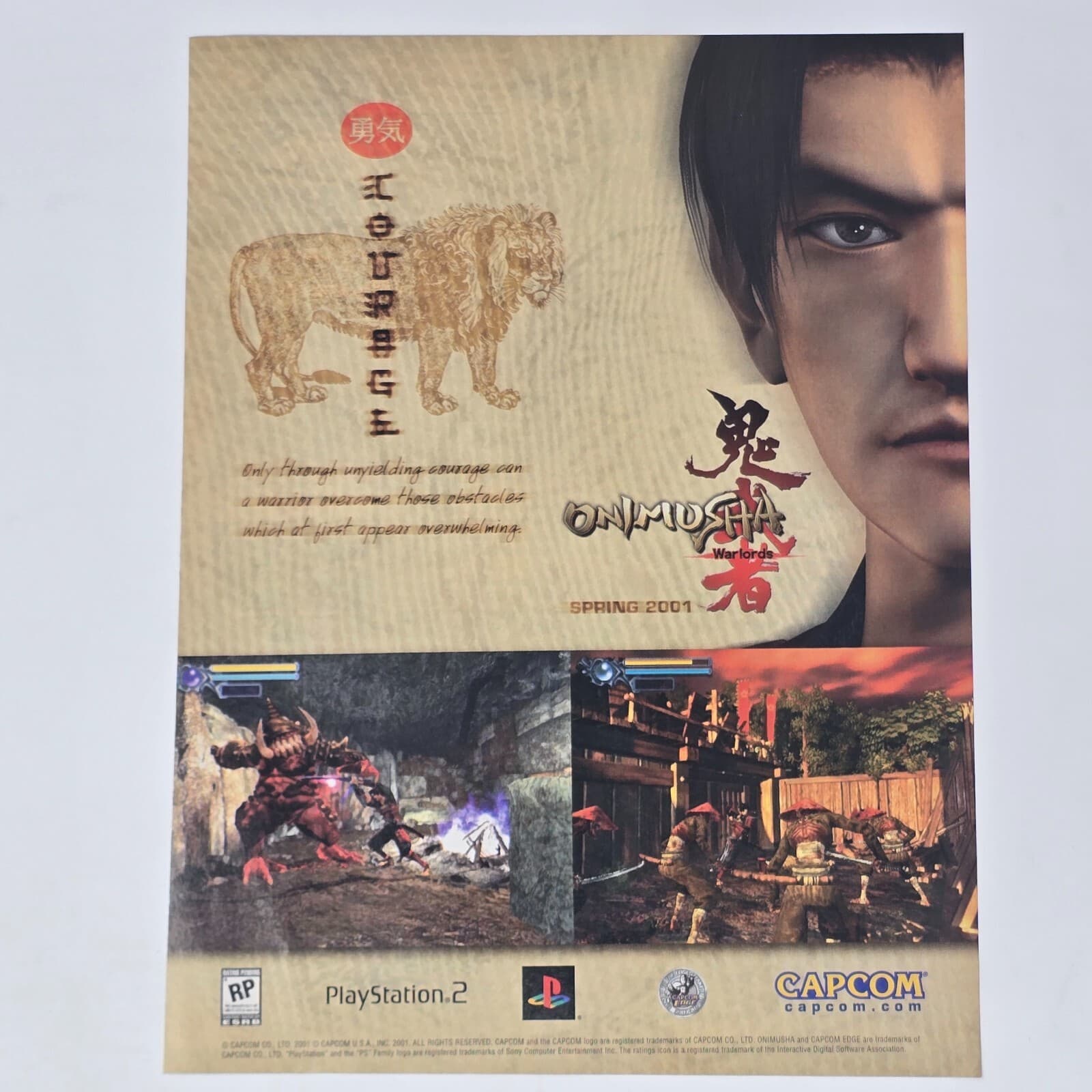 Onimusha Warlords Sony PlayStation 2 PS2 Courage Print Ad/Poster Promo Art